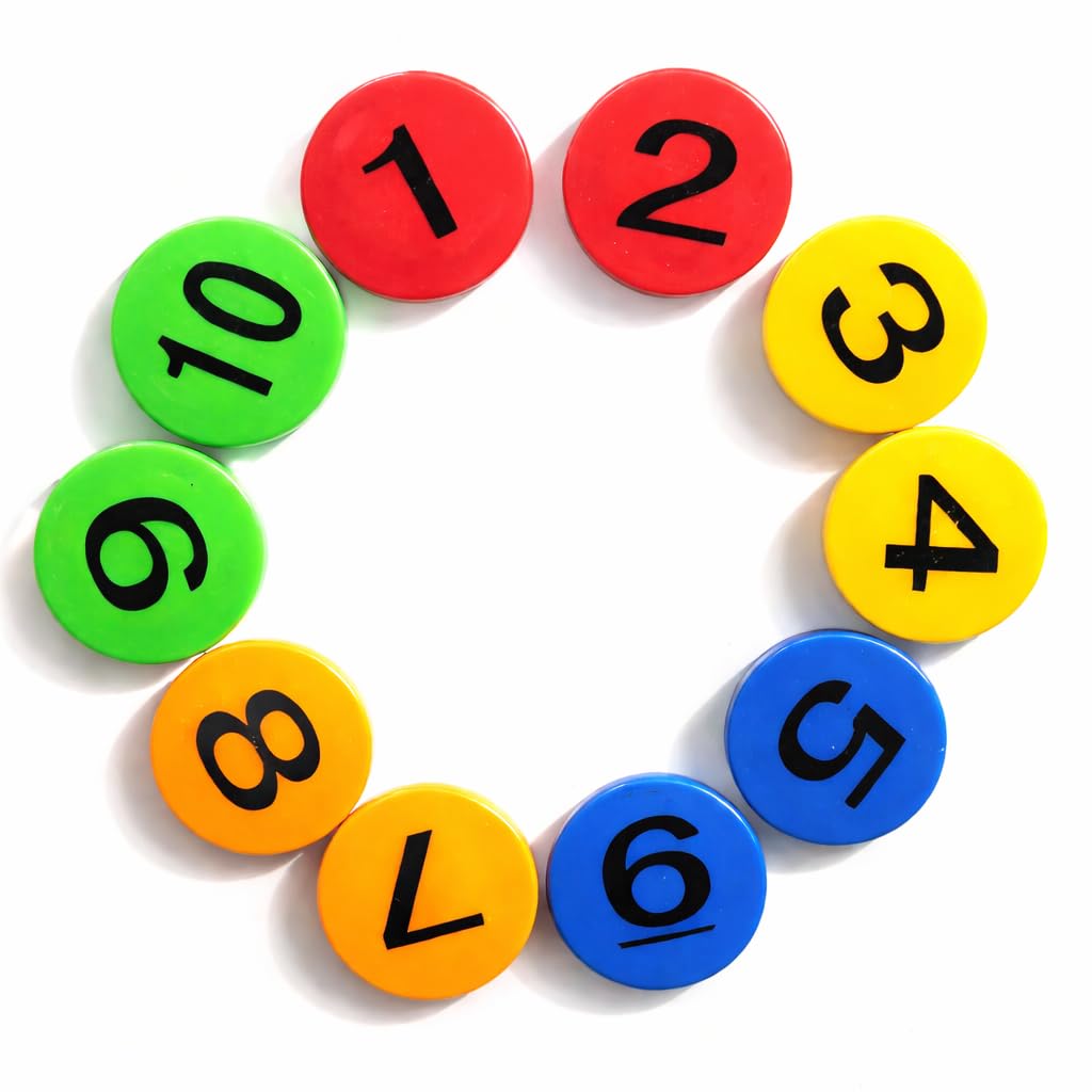 Round Number Magnet 1 to 10 Fridge Magnets Refrigerator Magnetic Sticker Home Decoration Toys 3 cm Dia 10 Piece