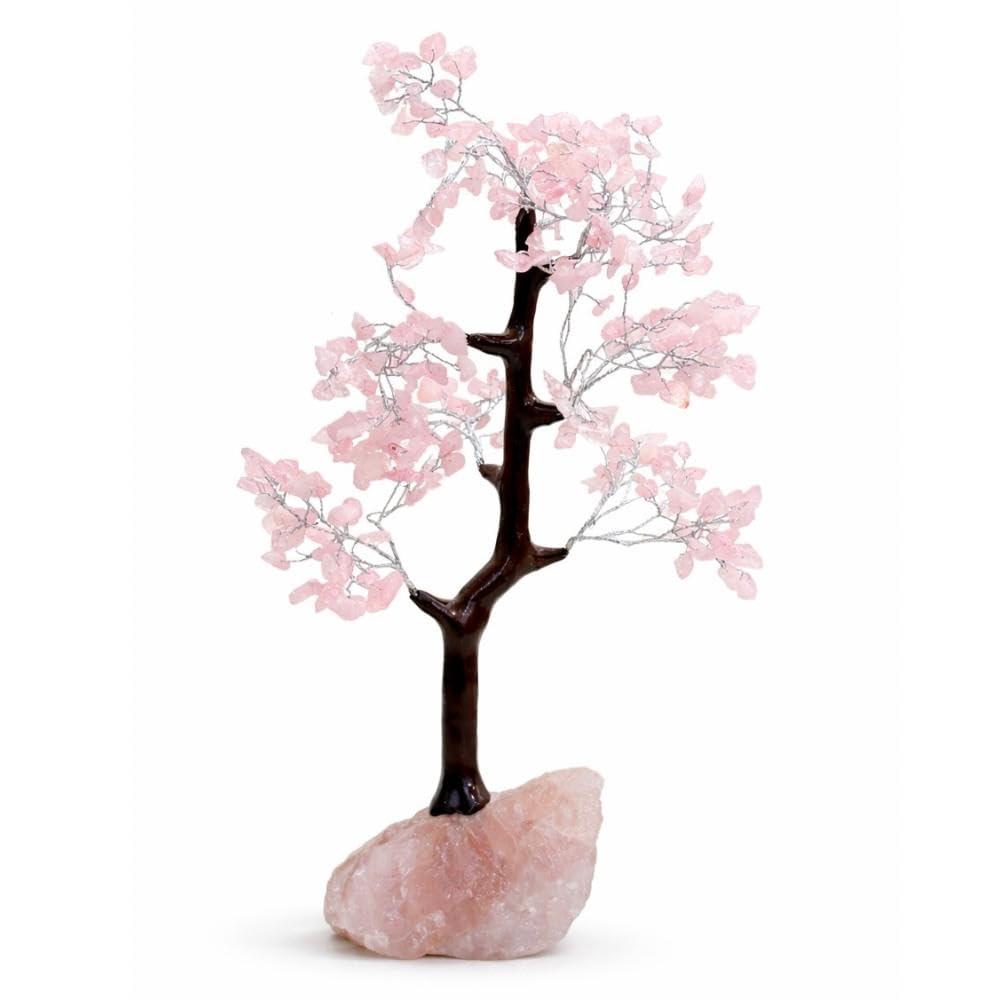 Certified Rose Quartz Crystal Tree |10-12 inch(300 Beads) with lab Certificate|Natural Stone Tree|Feng Shui & Vastu Home Decor|Gemstone Tree for Anniversary, Wedding & Housewarming Gift