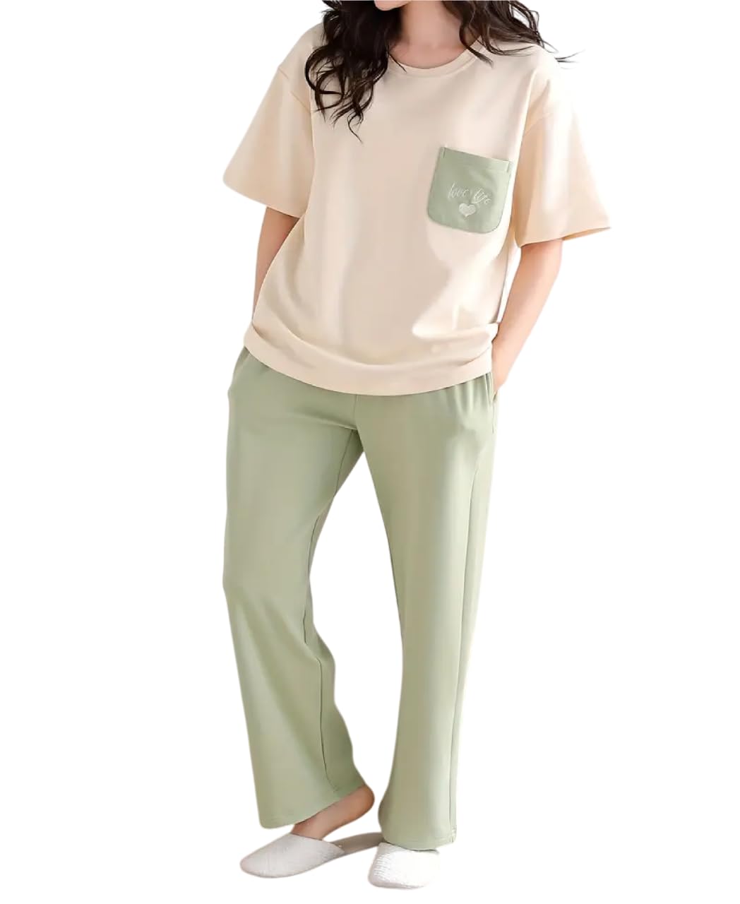 Louis Luxe Cotton Blend Womens Korean Night Dress || Full Pyjama Set ||Korean Nightsuit || Women Nightwear ||Round Neck Full Sleeve Nightsuit || Loungewear || Everyday Nightdress (ND-10)