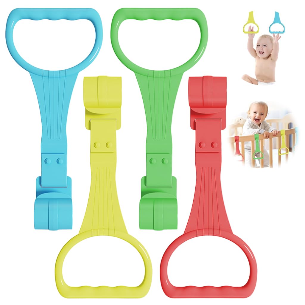 SNOWIE Soft 4Pcs Baby Pull Up Rings for Toddlers 0-3 Years Old