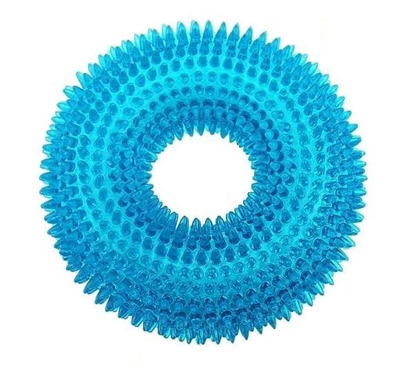 Dog Trust Durable Natural Rubber Hard Spiked Ring Shape Chew Toy Ideal for Teeth Cleaning and Chewing Dogs & Puppies (Multicolor) for Aggressive Chewer