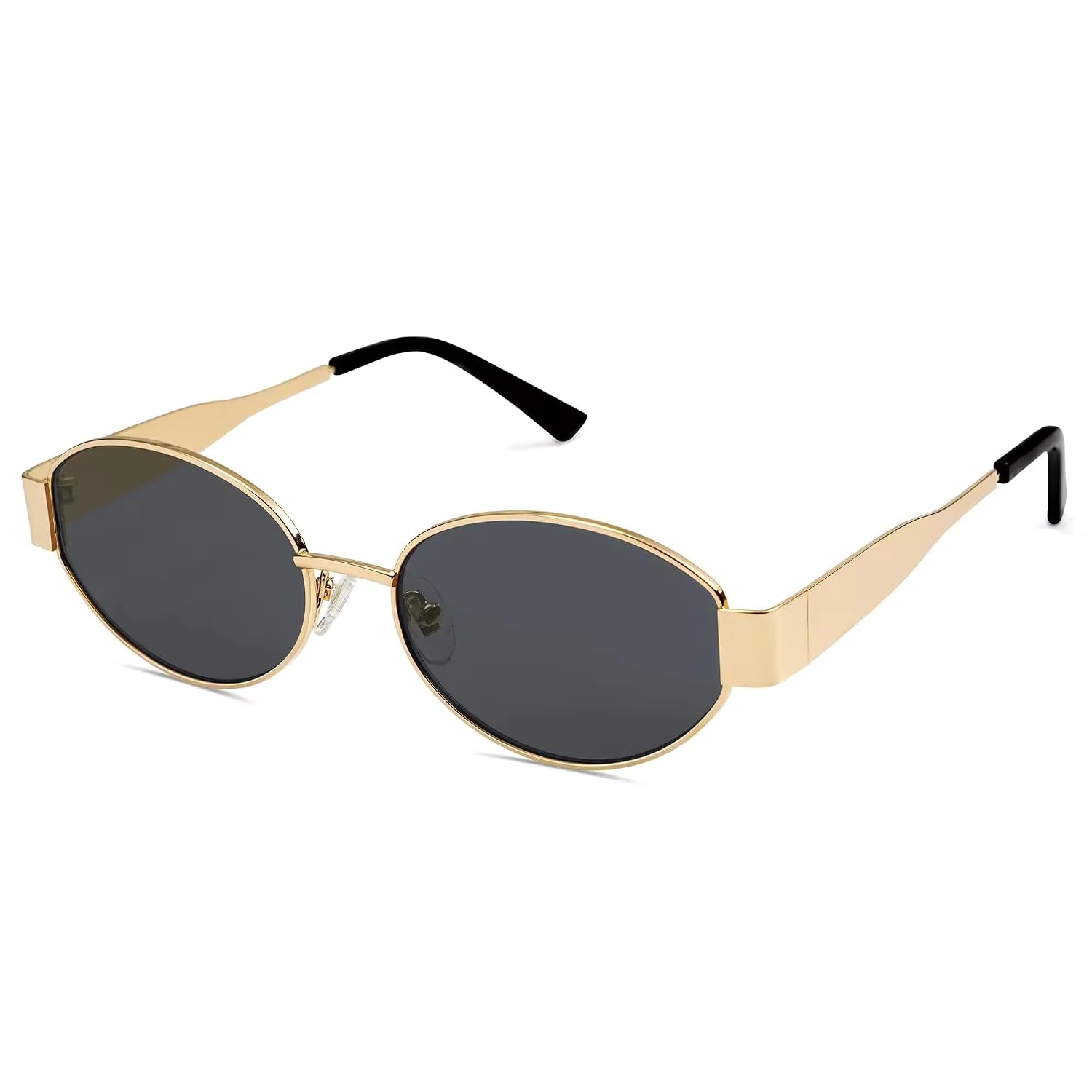 Dervin Fashionable Retro Oval Sunglasses for Women & Men | Trendy, Stylish & Classic 90s-Inspired Design | UV400 Protection & Durable Metal Frame