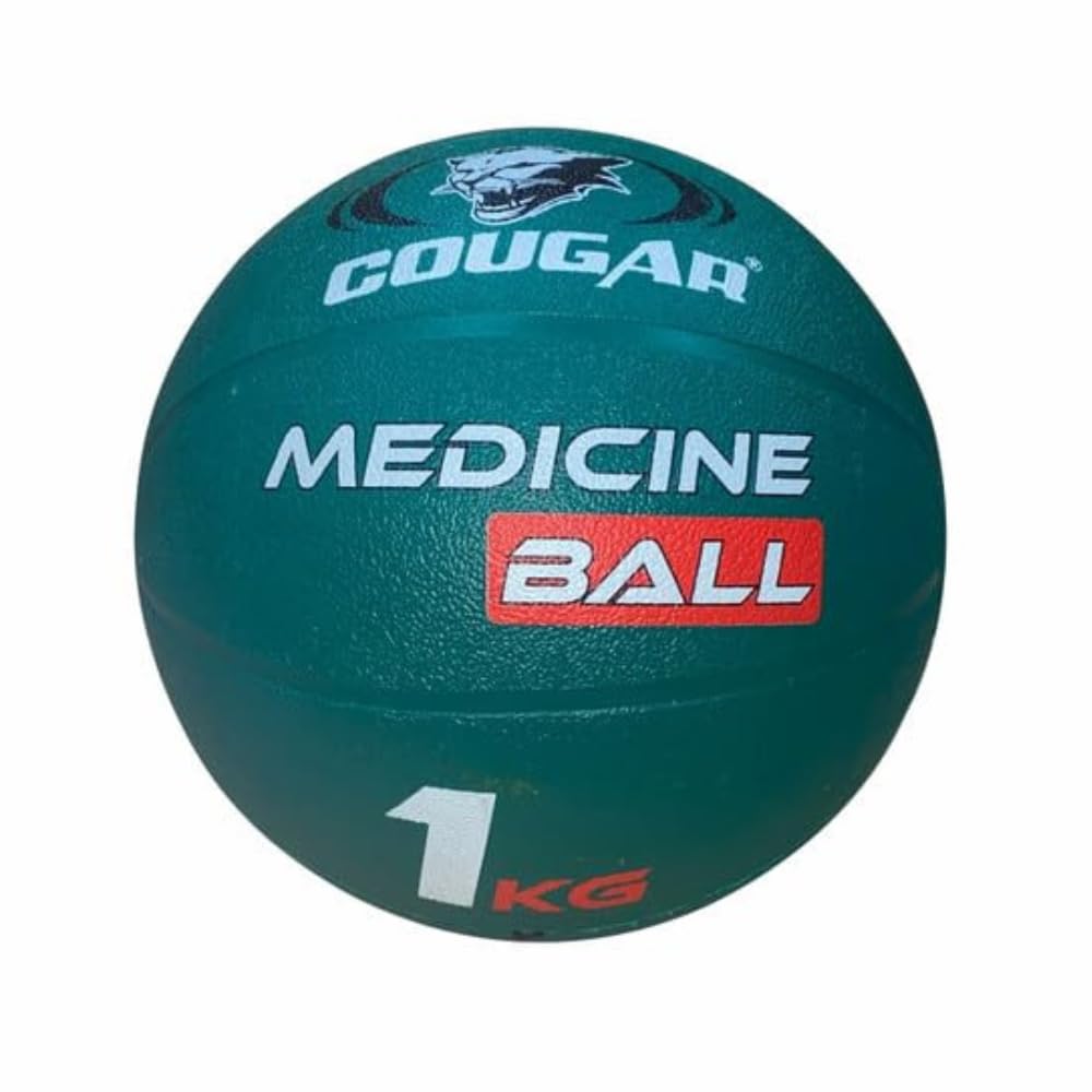 COUGAR 1kg Medicine Ball for Gym & Home Workout – High Grip Textured Rubber Weighted Ball for Cardio, Core Exercise & Physiotherapy – Professional 1 kg Exercise Ball for Men & Women