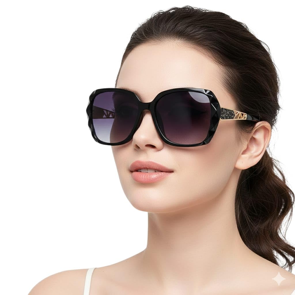 Legend Eyewear Oversized Sunglasses for Women Square non Polarized Sparkling Frame