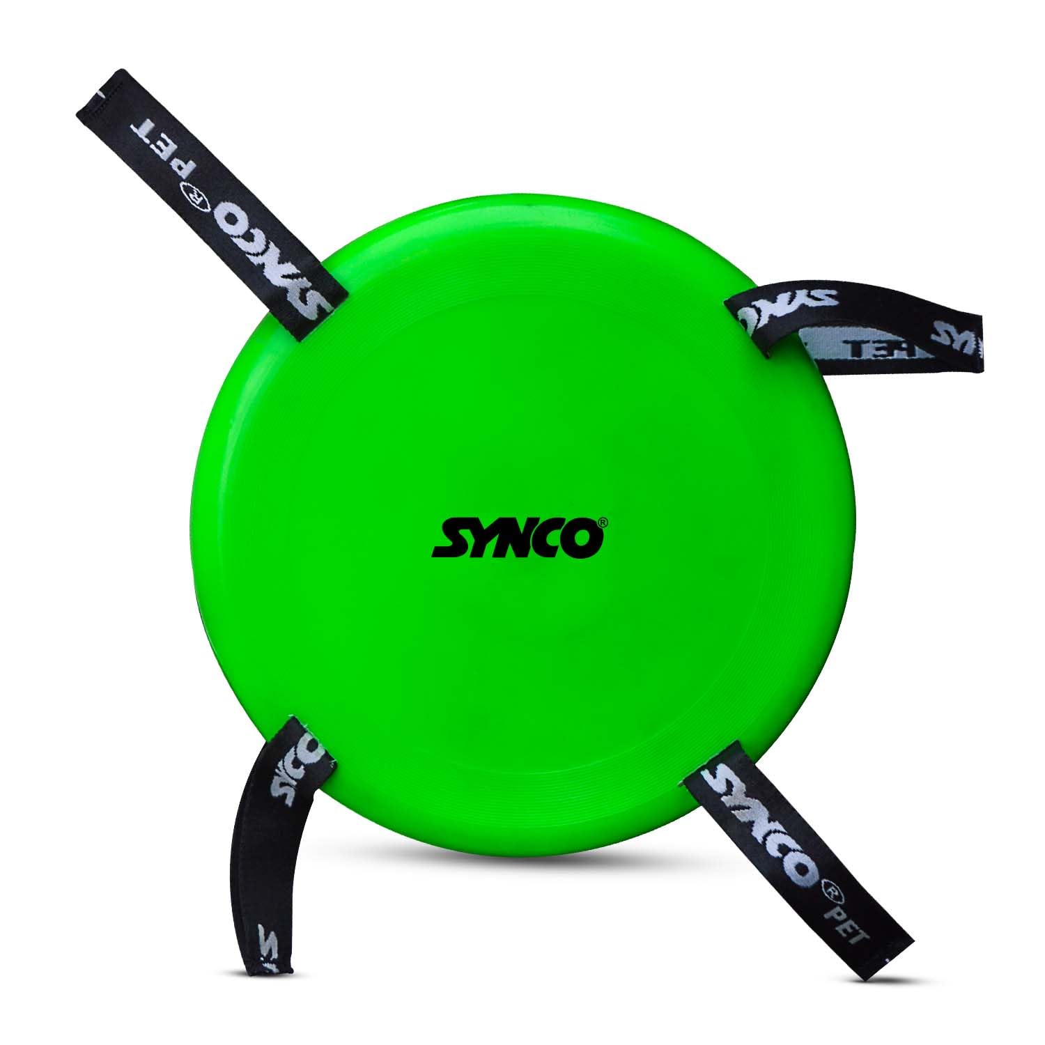 Synco Dog Frisbee | Dog Throwing Frisbee with Holding Loops | Plastic Flyer Disc | Dog Toys | Super Flyer Frisbee | Interactive Play for Dogs & Puppies | Outdoor Dog Training Toys | Diameter-10