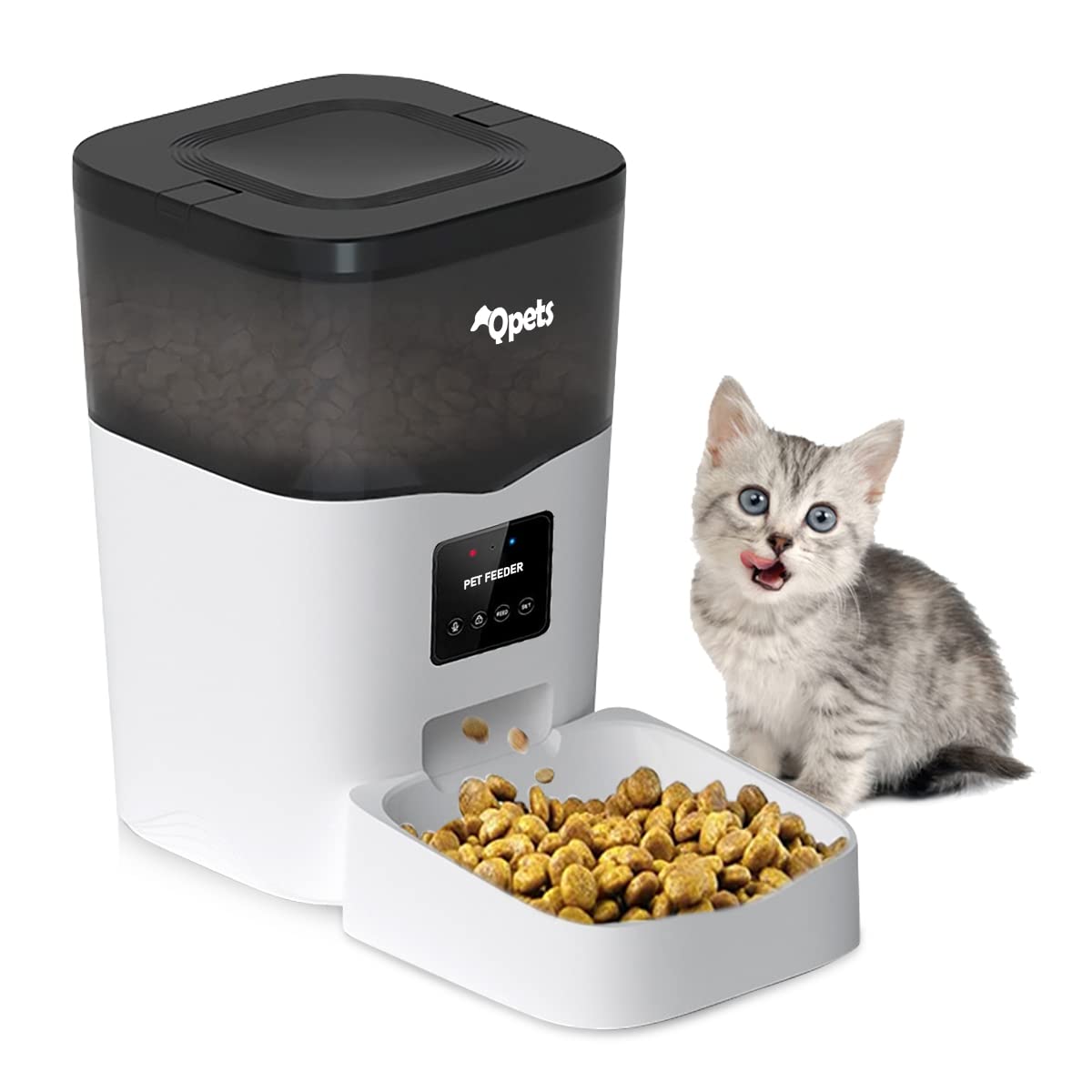Qpets® 3L Automatic Cat Feeder WiFi App Control 110 Meals 31×19.81×19.8cm