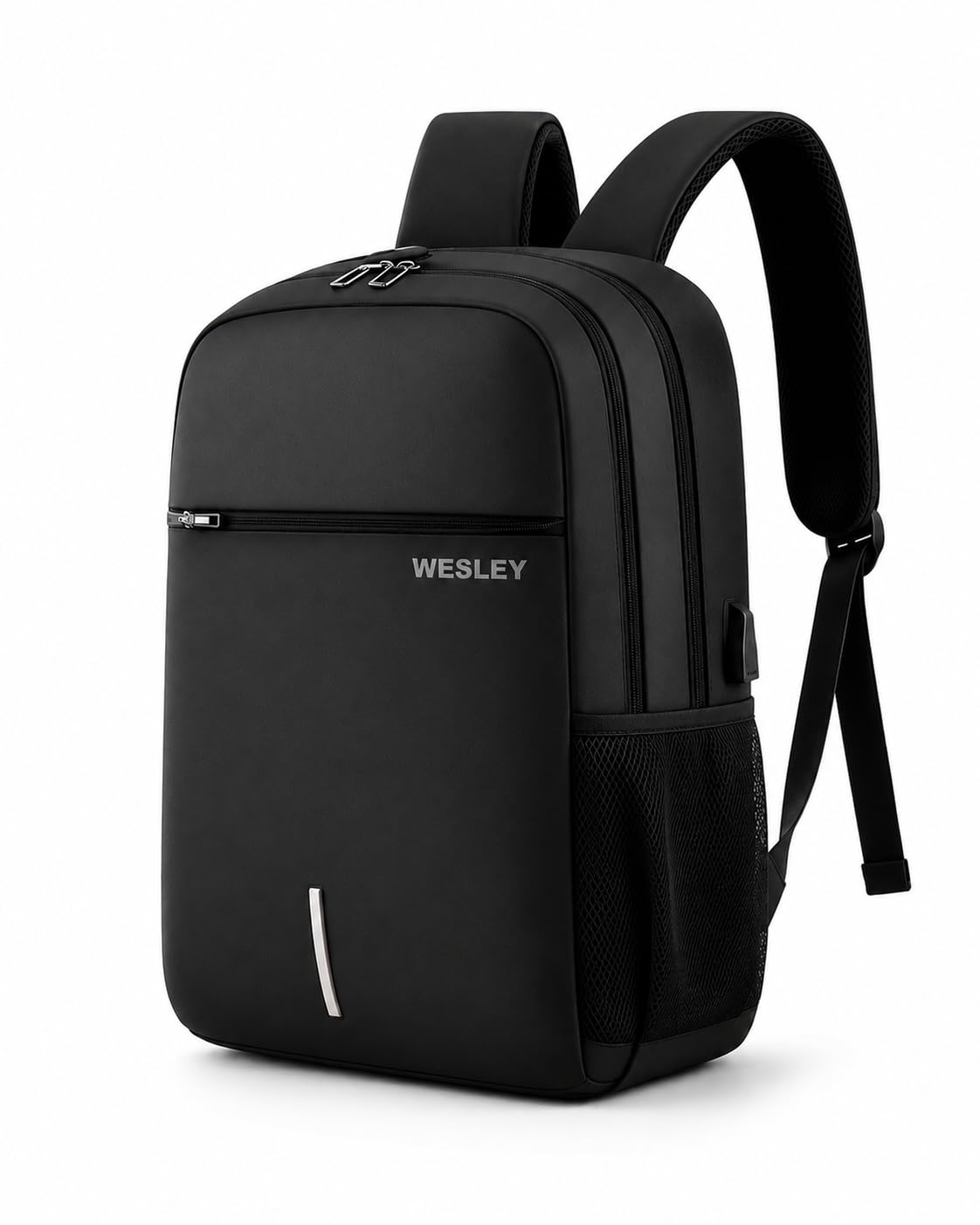 Wesley Zeus Usb charging Travel Laptop Backpack with 15.6 inch Laptop Compartment business/Office/School/college/Travel/Gifting Bag for men and women (Black)