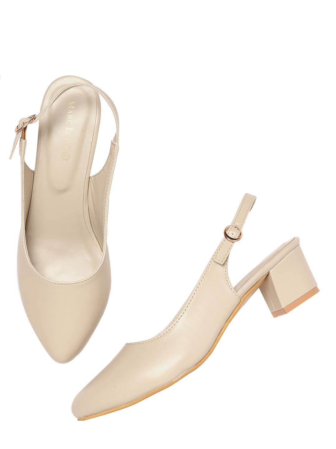 Marc Loire Women’s Pointed Toe Block Heel Pumps for Office, Party and Formal Occasions