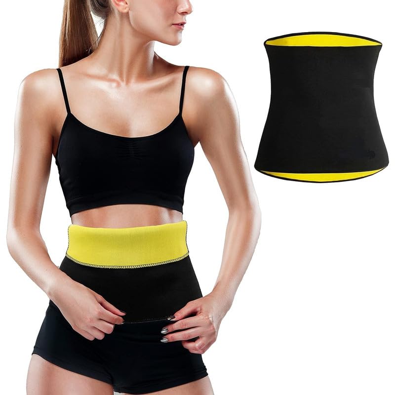 Sweat Slim Belt for Men and Women Tummy Trimmer Body Shapewear Waist Trainer Adjustable Sweat Slim Belt Weight Loss Tummy Reducer Body Shaper