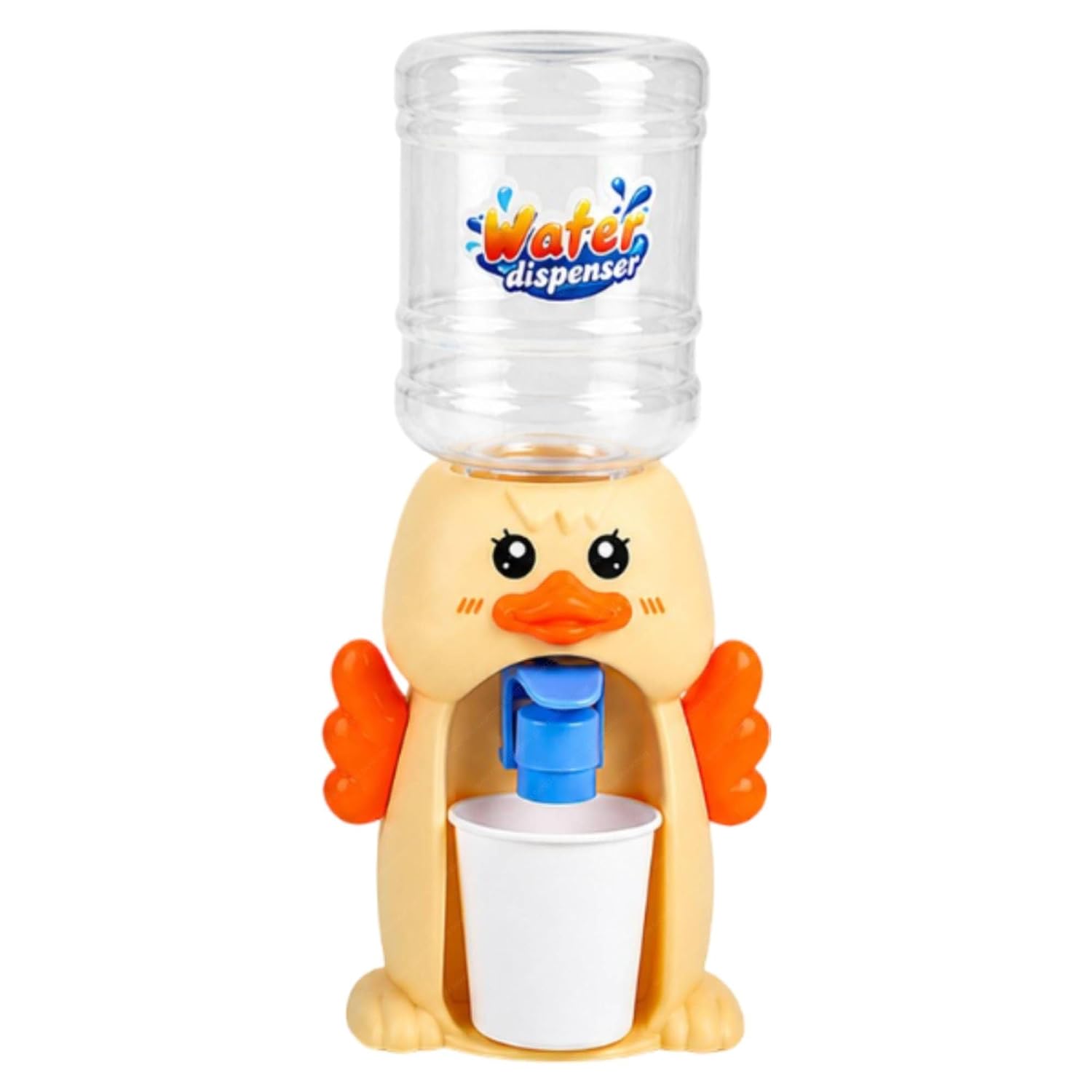 SHAKTISM Kids Mini Duck Water Dispenser Toy with Press Tap Drinking Function | Cute Cartoon Animal Water Toy for Boys & Girls | Fun Hydration Learning Toy | Birthday Return Gift for Kids (Beige)