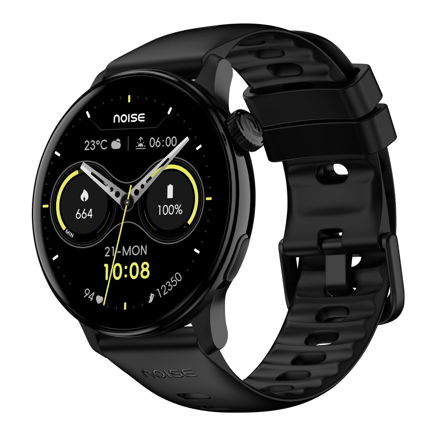 Noise Pro 6R 1.46″ AMOLED Smart Watch, 1000 NITS, Powered by AI Pro, Built-in GPS, Strava Integration, Stainless Steel Dial, Video Watch Faces, 3ATM, Emergency SOS, TWS Connectivity (Jet Black)