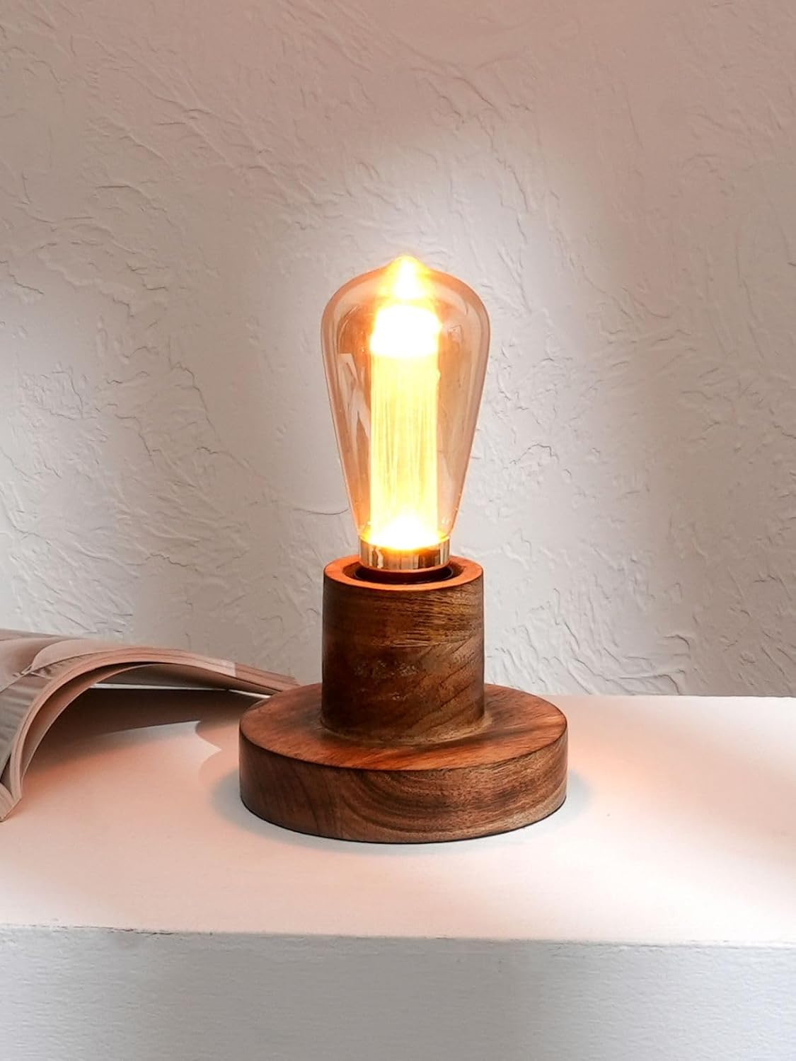 FIG Naked Bulb Table Lamp | Patented Design with Vintage Aesthetic Design | Ideal Lamp for Living Room Decoration, Bedroom, Office | 2.5m Cord | Wedding Gift