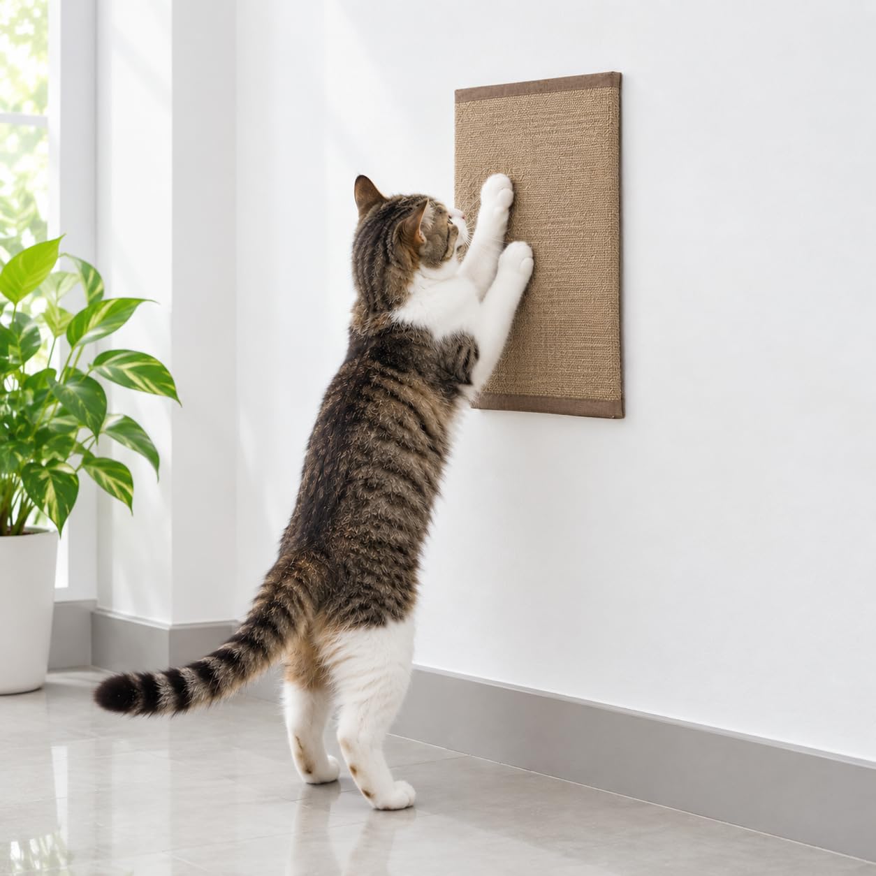 Scratch Pad for Cat, Self-Adhesive, Handmade & Durable, The Ideal Solution for Scratching & Exercise of Your cat, Cat Scratching Pad for Wall & Cupboard, (31CM × 21CM) Medium Size