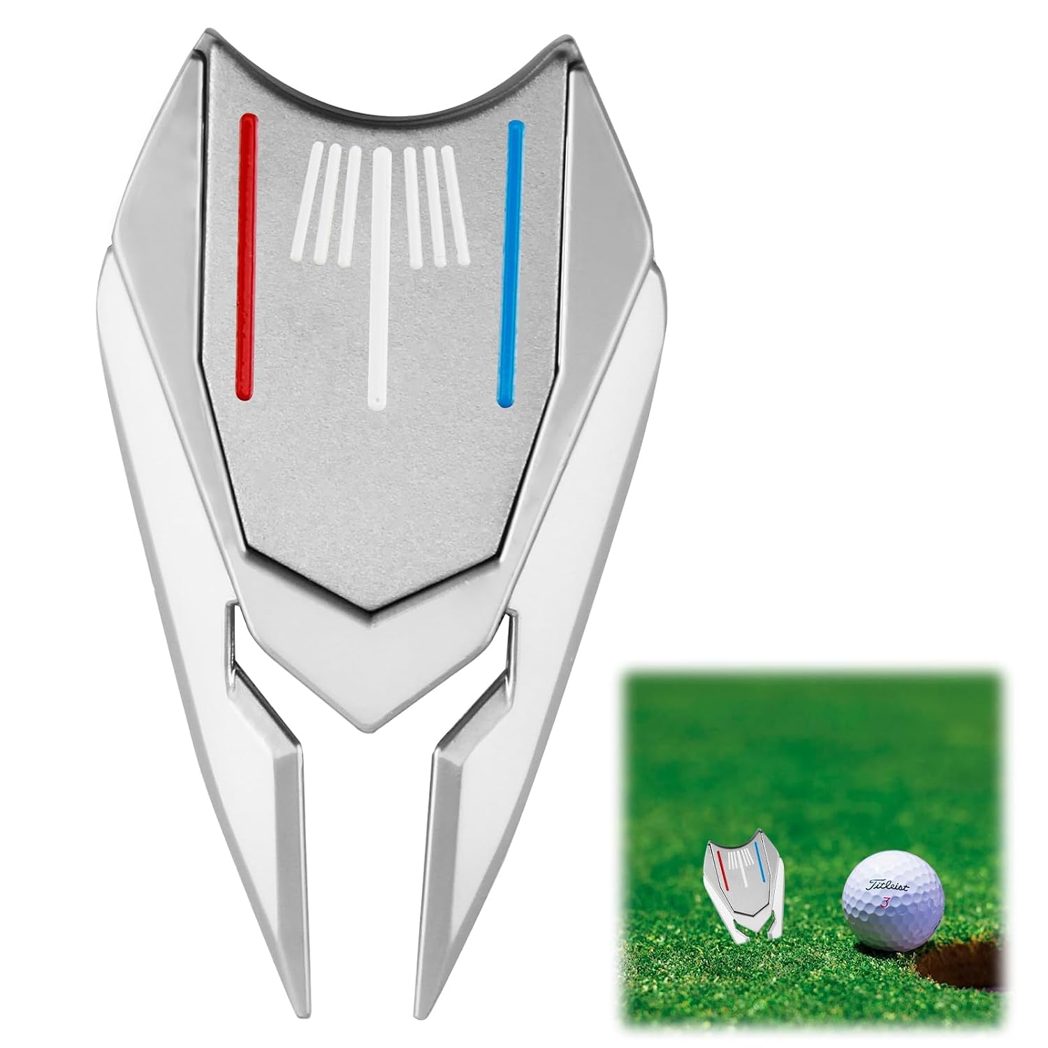 Golf Ball Marker, Golf Pitch Mark Repairer with Compact Design, Essential Golf Accessories for Golfers, Lightweight, Easy to Carry and Place