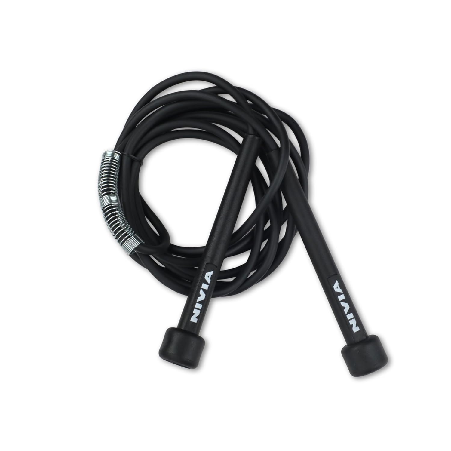 Nivia Trainer Skipping Rope with Spring for Men, Women & Children, Jump Rope for Exercise, for Workout & Weight Loss, Exercise Rope, Skipping Rope for Training, Sports Fitness/Gym (Black)