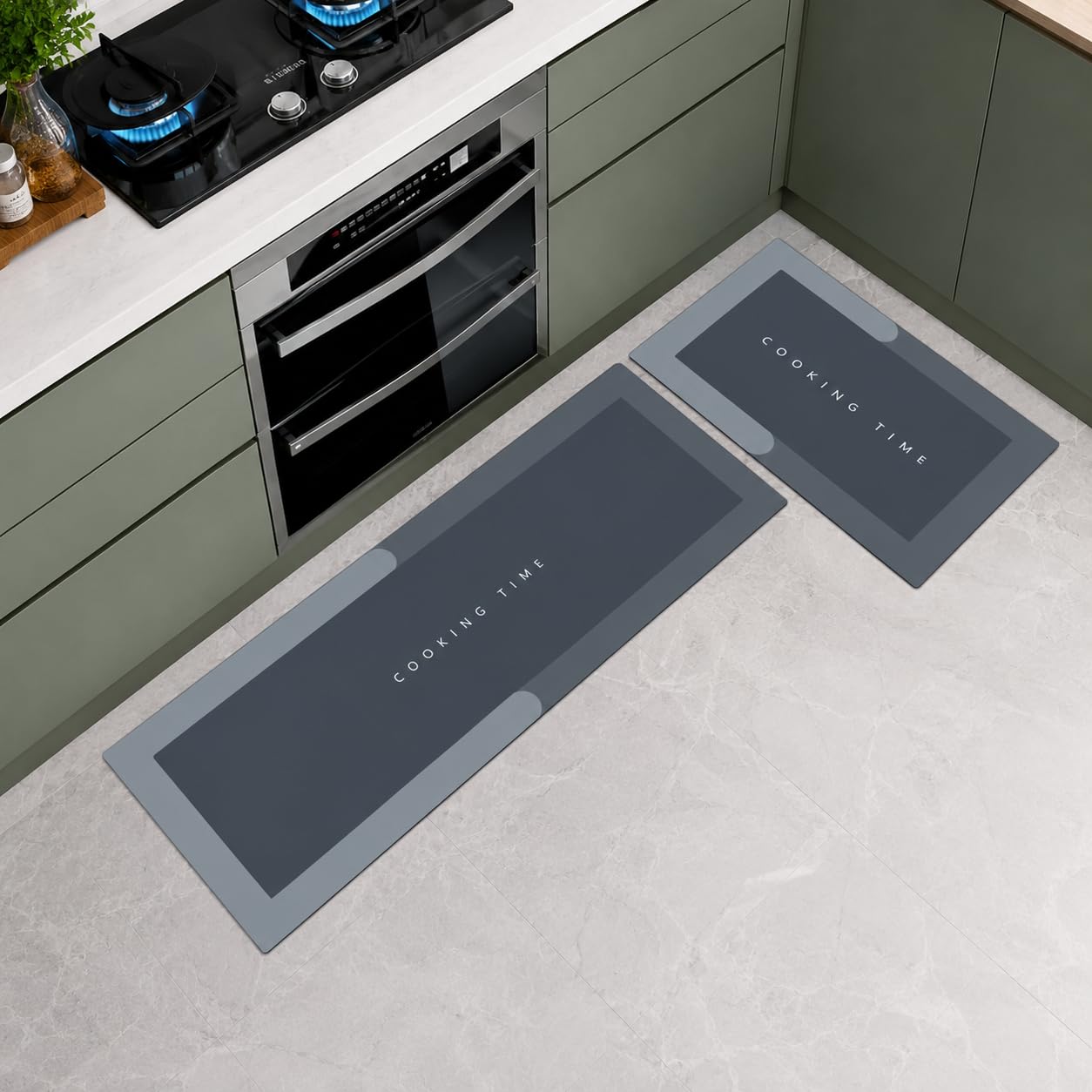 Rubber Kitchen Mats, Anti-Fatigue Floor Mat Set-2 Pcs, Multi Color