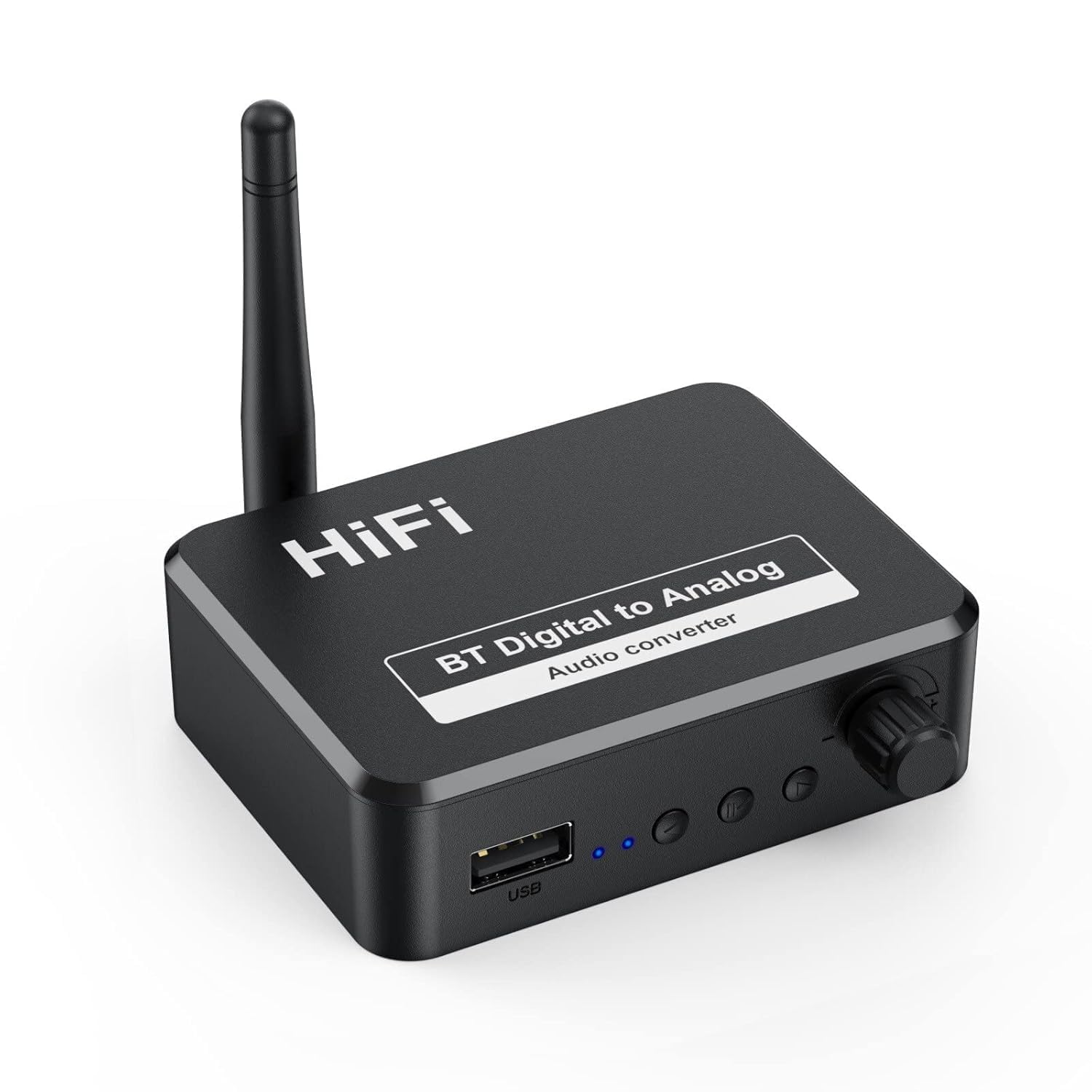 MICROWARE Bluetooth 5.3 Digital Audio Receiver, DAC, Digital to Analog Converter 3.5mm Aux RCA L/R U-Disk High Fidelity Optical Stereo 2 in1 Wireless Adadper