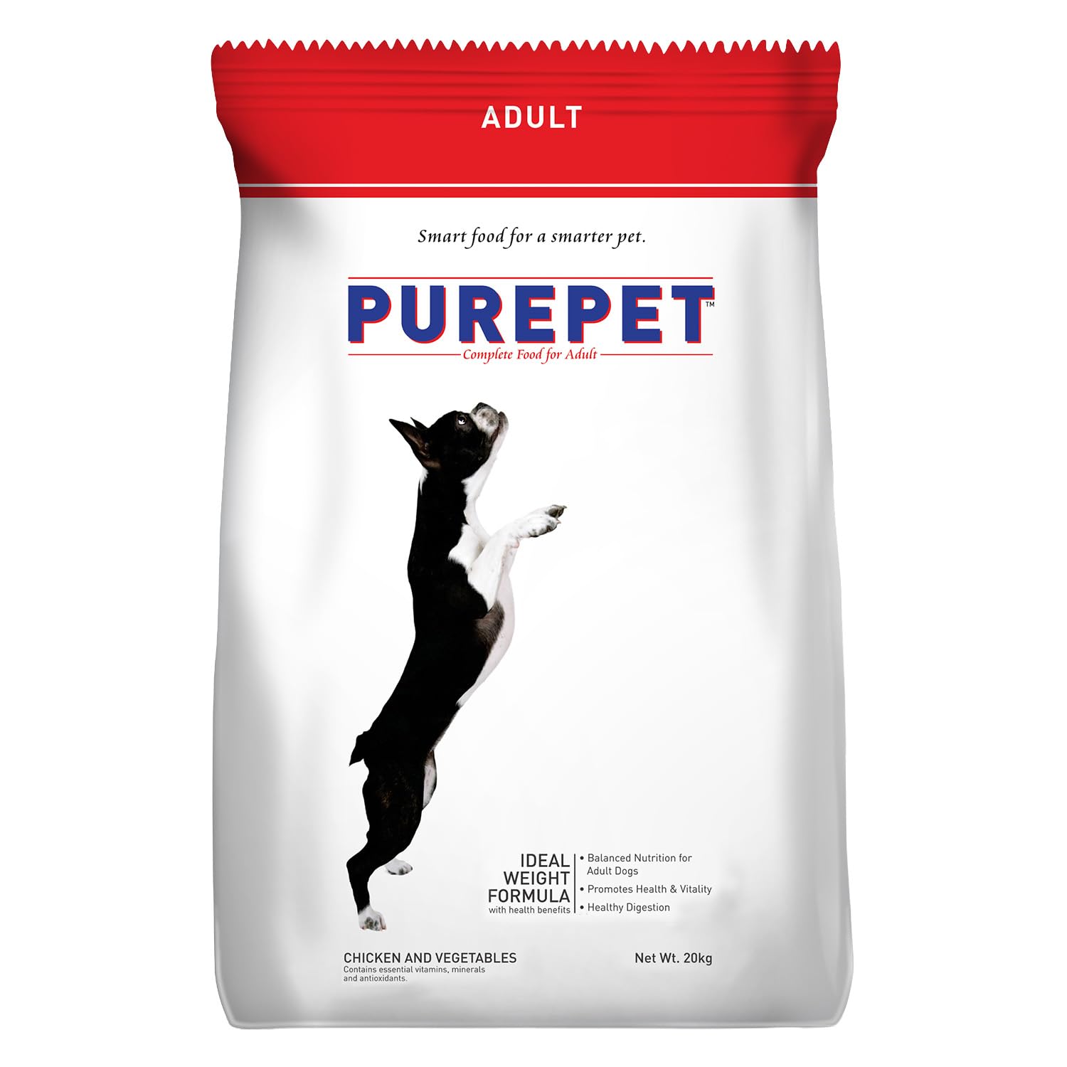 Purepet Adult Dry Dog Food 20kg | Chicken & Vegetable Flavour | Balanced Nutrition | Supports Digestive Health