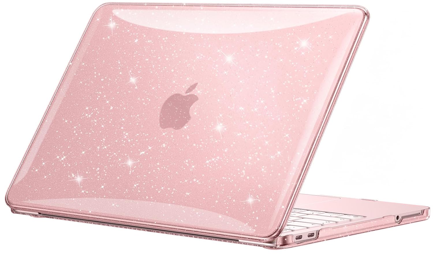 EooCoo Glitter Case for Apple MacBook Neo Cover 13 inch 2026 Blush A3404