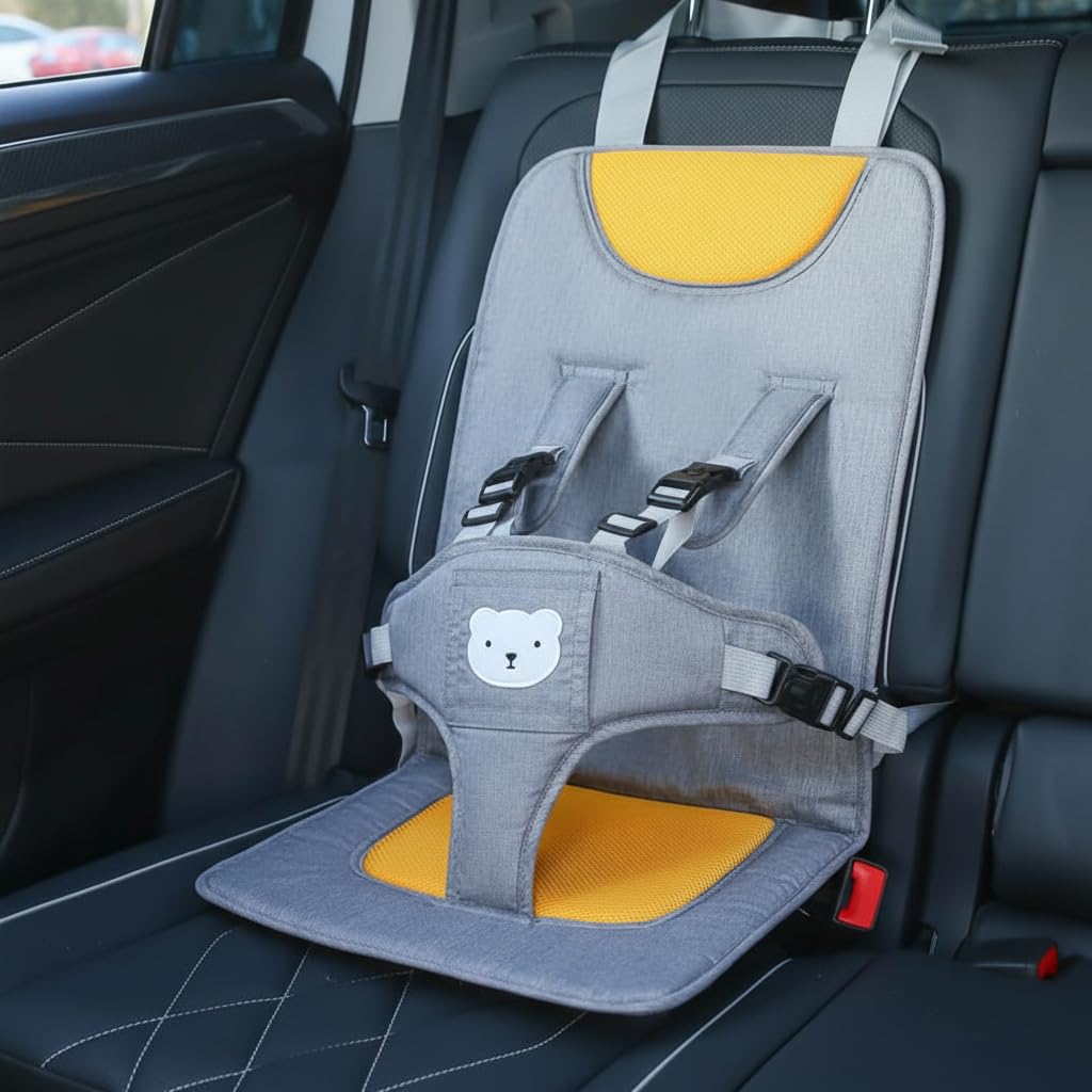 STHIRA® Baby Car Seat Booster 6M-5Y Portable Harness Headrest Anti-Slip