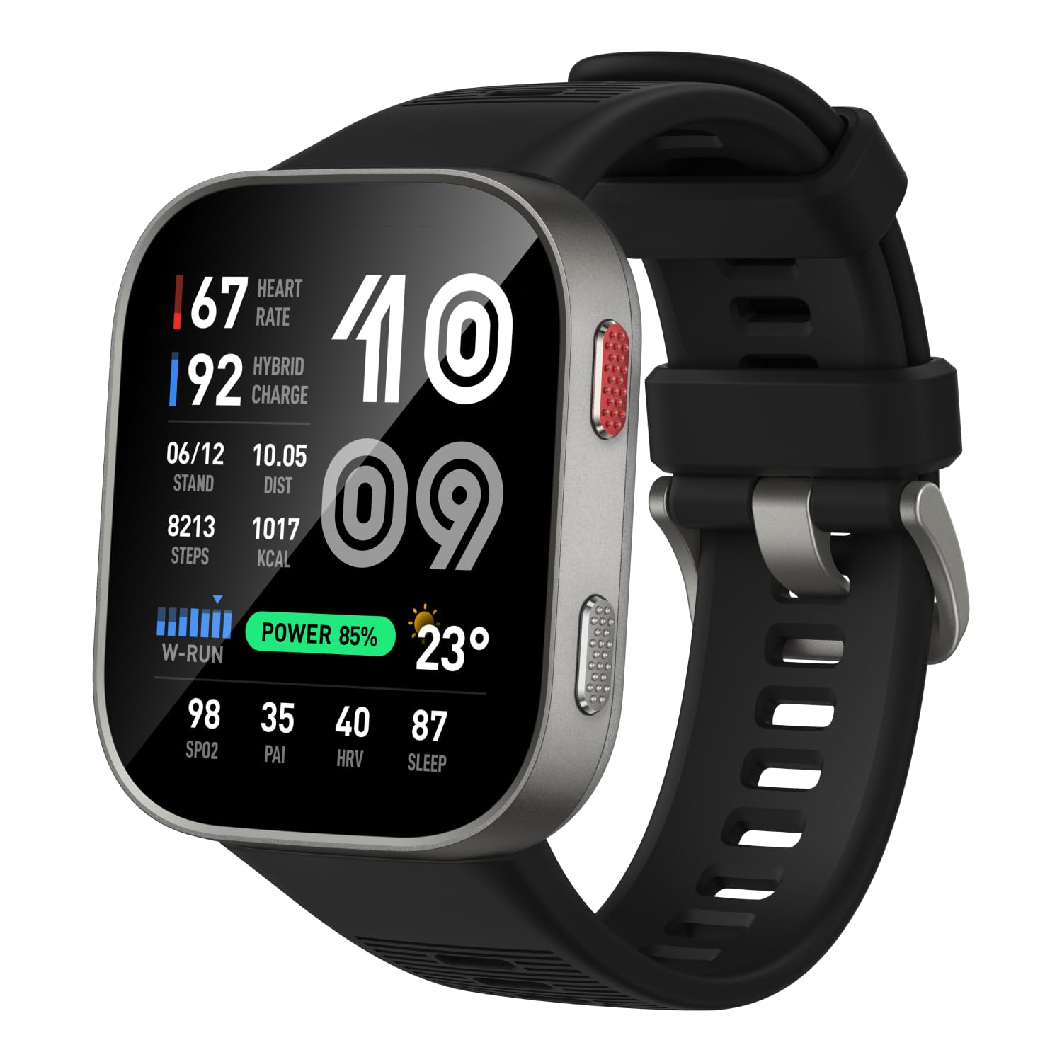 Amazfit Bip Max 50mm Smartwatch, 2.07″ AMOLED Display, 20 Days of Battery, GPS, 4GB Storage, Offline Maps, Fitness Tracker, Hybrid Training, 150+ Sports, HYROX Mode, 5 ATM for Android & iPhone, Silver