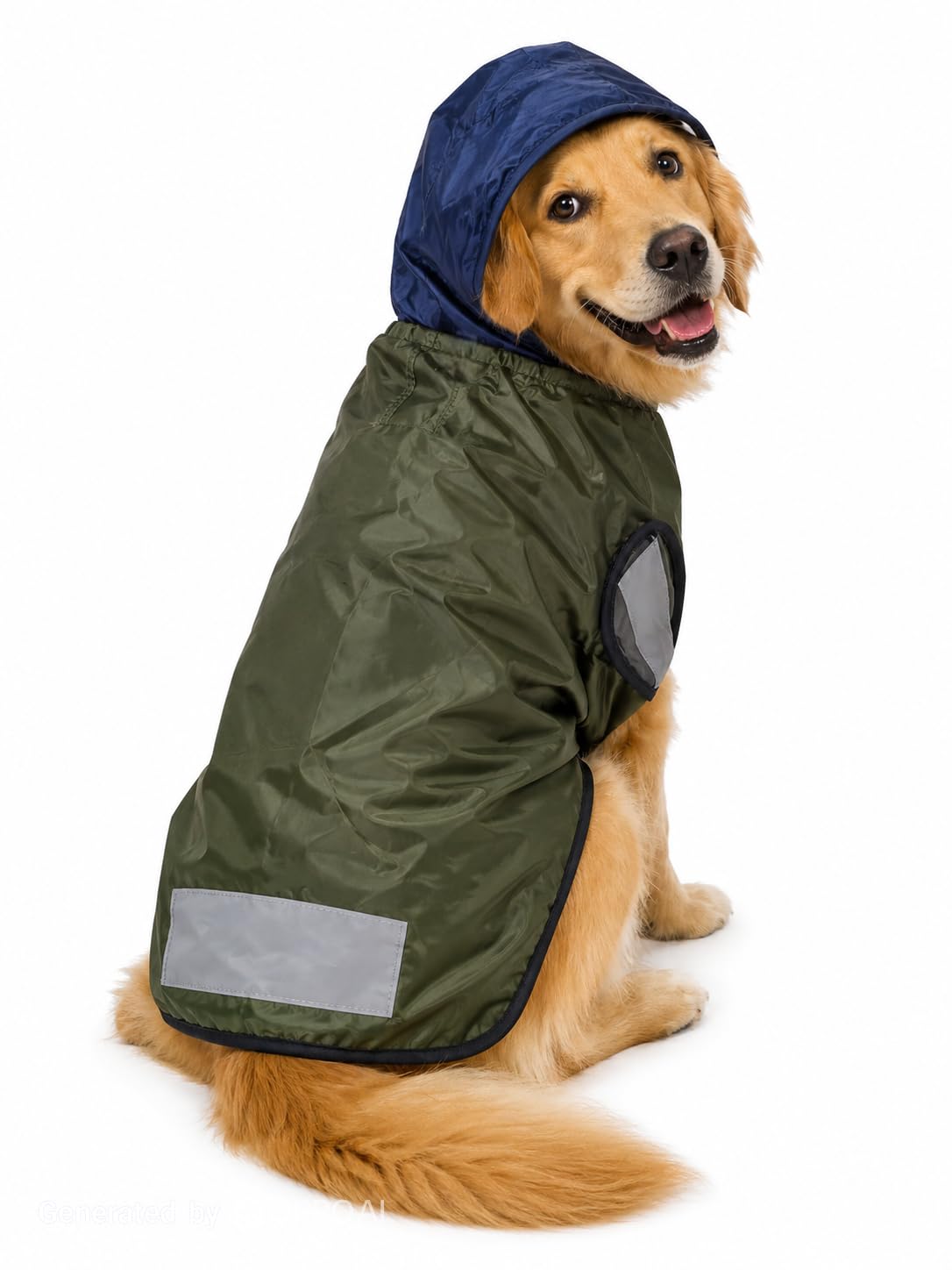 RvPaws Premium Waterproof Dog Raincoat with Hood for All Breed Dogs | Safety Strips Size 12 Inch Lightweight Pet Rain Jacket for Walking, Hiking, Travel & Outdoor (Back: 12″, Neck: 12″, Girth: 17″)