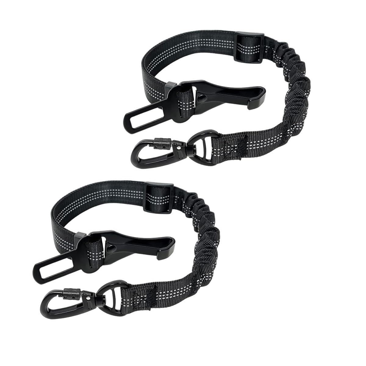 STHIRA 2Pcs 3-in-1 Dog Car Harness Bungee Reflective Restraint