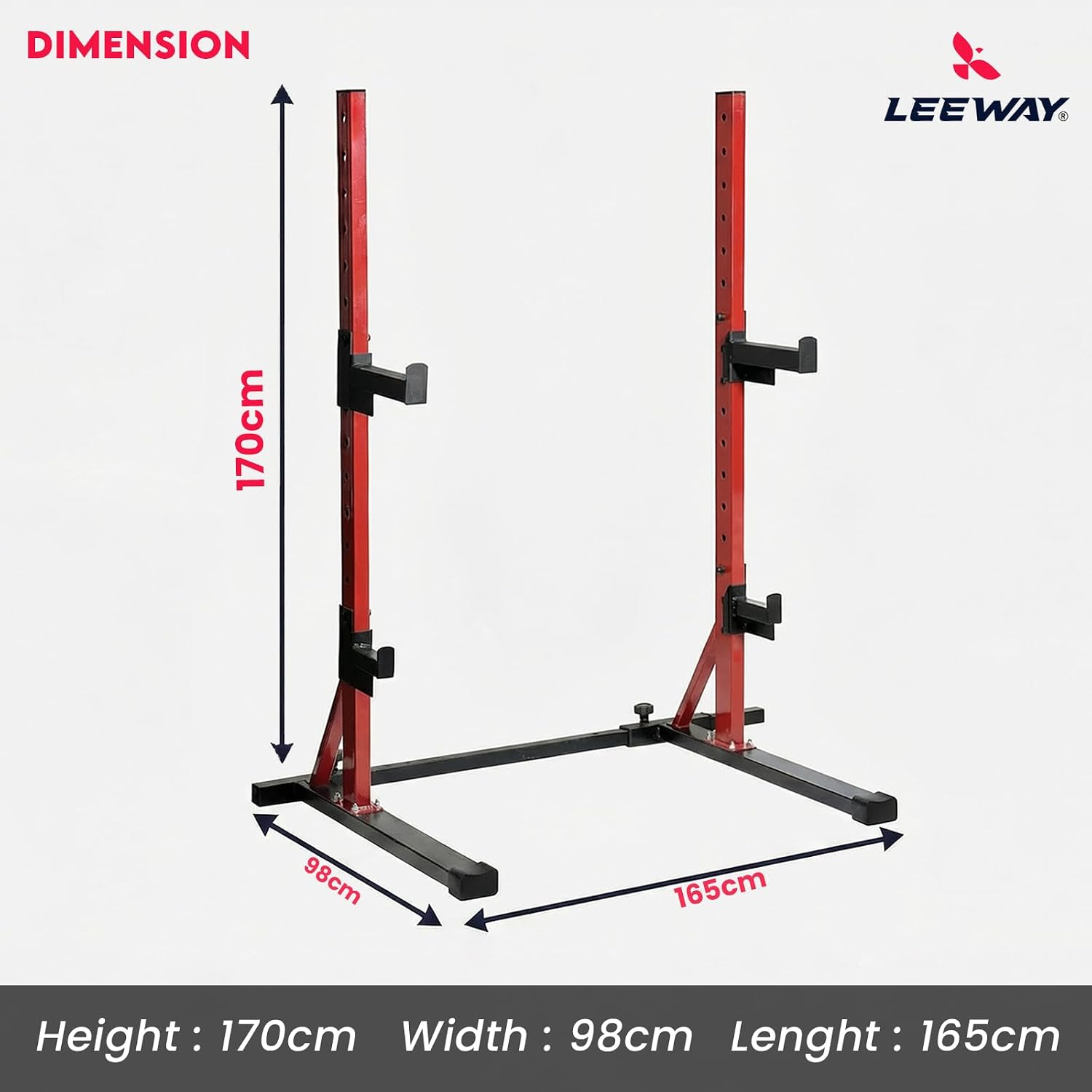 LEEWAY LF105 Squat Rack for Home Gym | Barbell Stand, Power Rack for Bench Press Stand | Weight Bench High Jump Machine | Gym Rack (1, Multi, SQ.LF-105)
