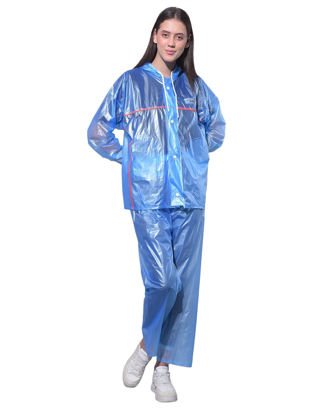 Dollar Unisex PVC Waterproof Raincoat Jacket & Pant Set | Zipper & Button Closure | Adjustable Hood & Pocket | Lightweight Full Body Rain Suit for Men & Women