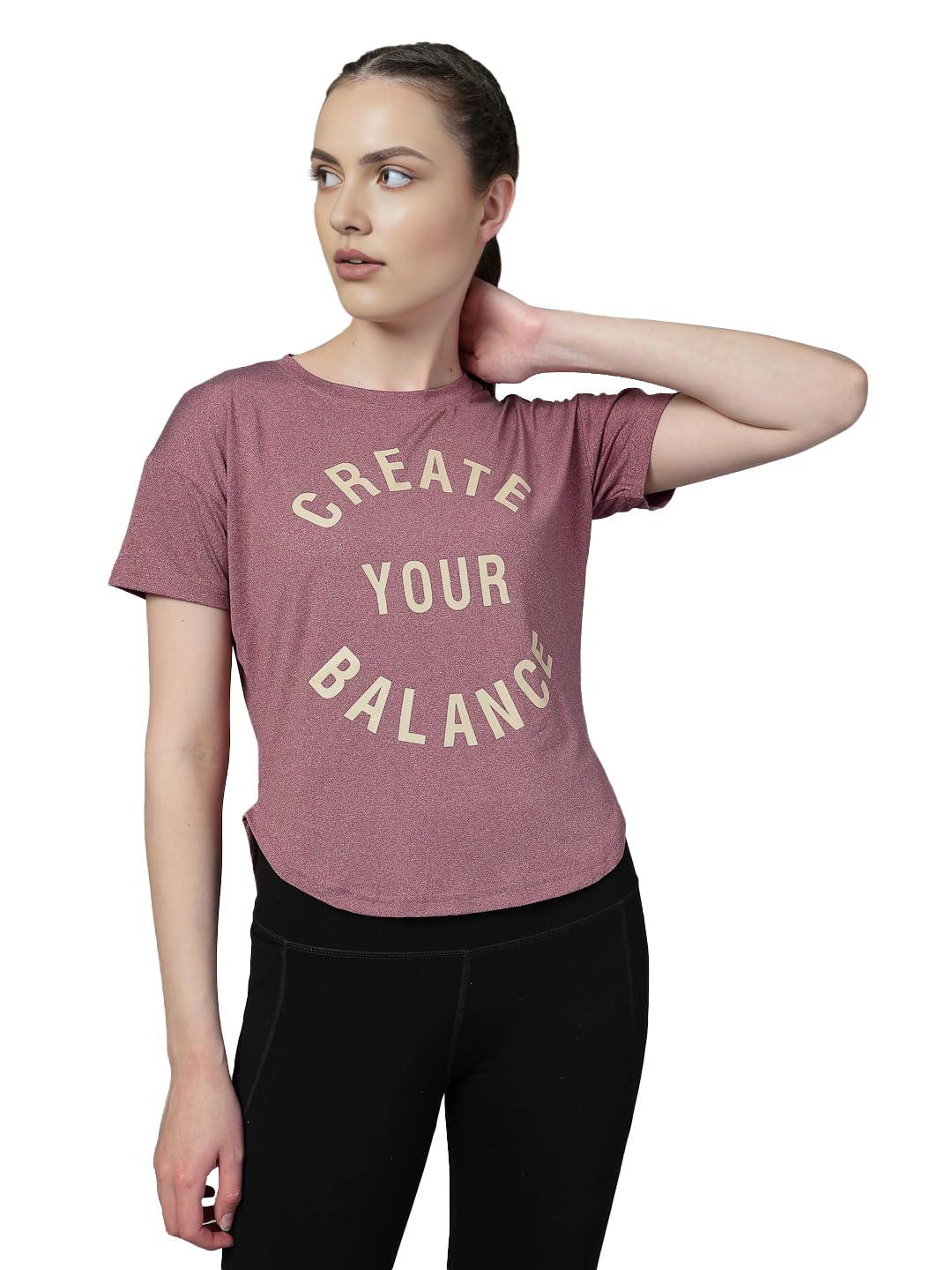 CHKOKKO Stylish Activewear Gym Tshirt for Women Workout Sports T Shirt