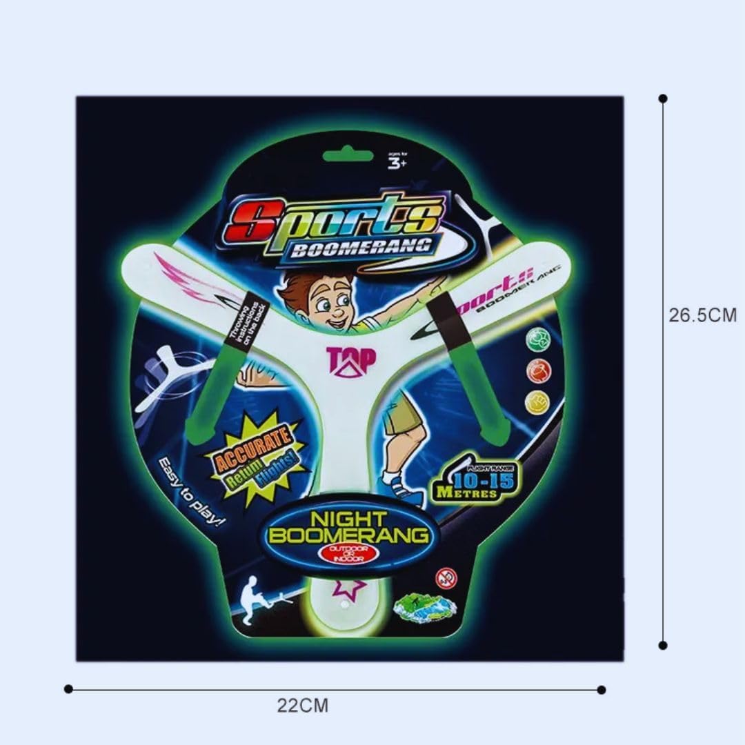 Hasbi Boomerang Glow in The Dark| Flying Disc Throwing Toy | Returning Boomerang Toy for Kids & Adult. Y-Shape