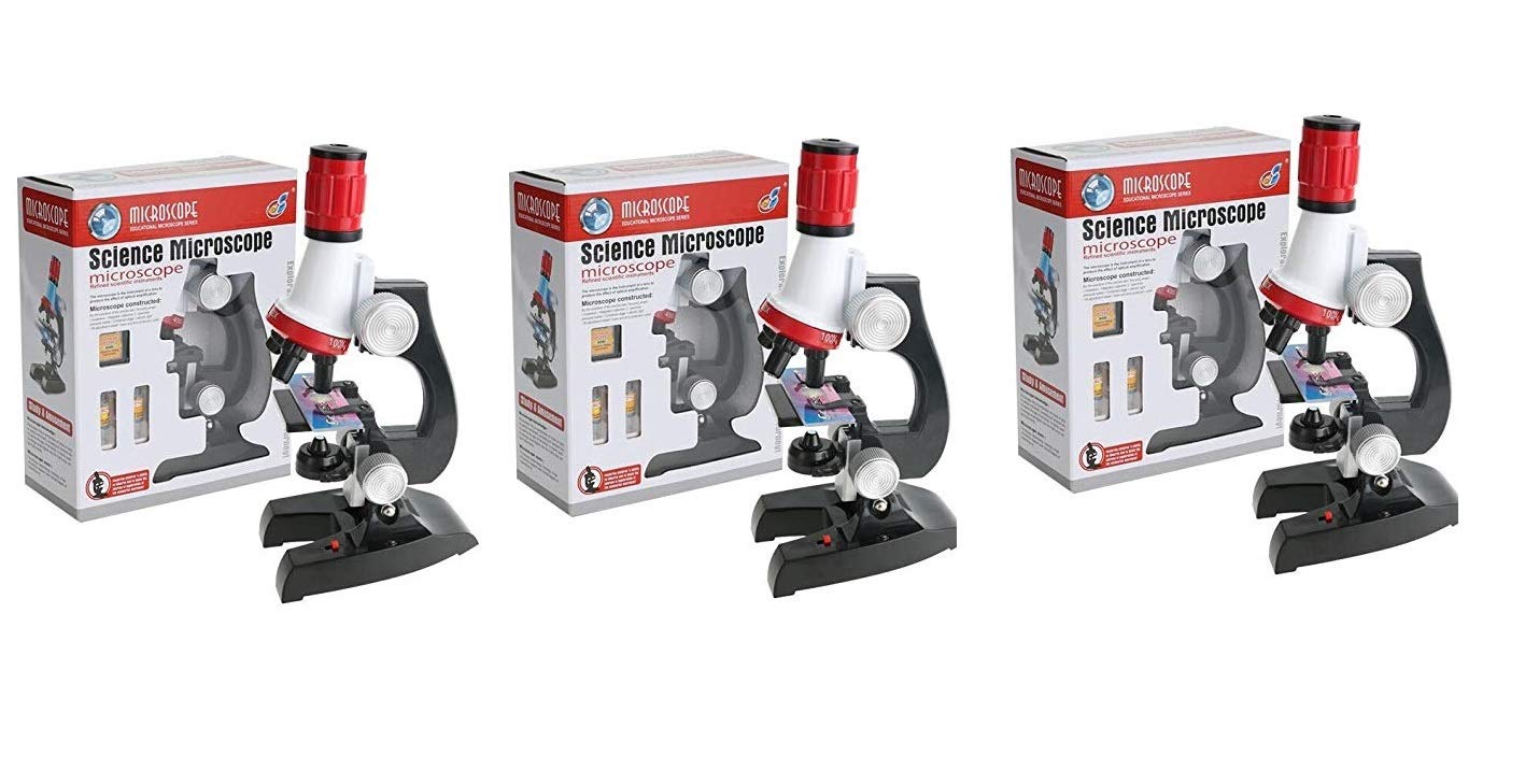 FunBlast Science Microscope Educational Toy Real Working Microscope for Kids (Pack of 3)
