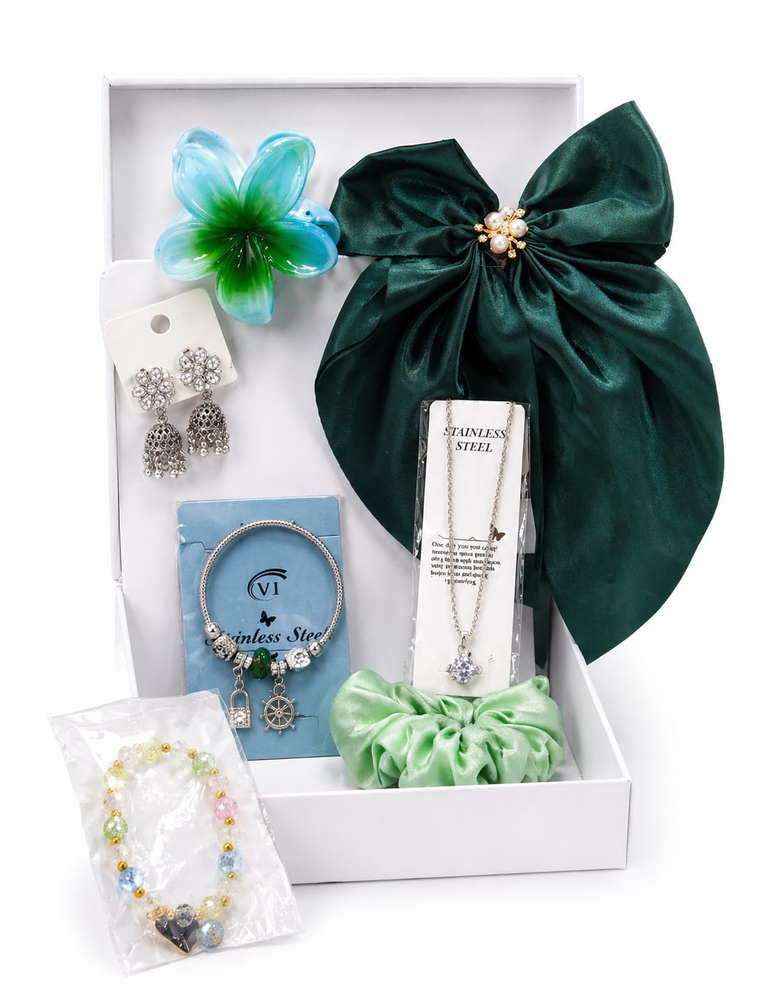 CSN – CUTE SHOPPING NETWORK Fashion Jewelry Gift Set with 7 accessories, Gift hamper for women & girls, Birthday, Anniversary, Rakshabandhan, Diwali Gift