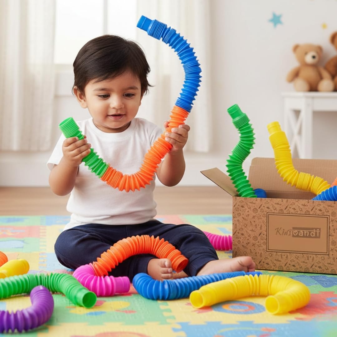 Kids Mandi Pop Tubes for Kids | Sensory Fidget Toy | Pack of 6