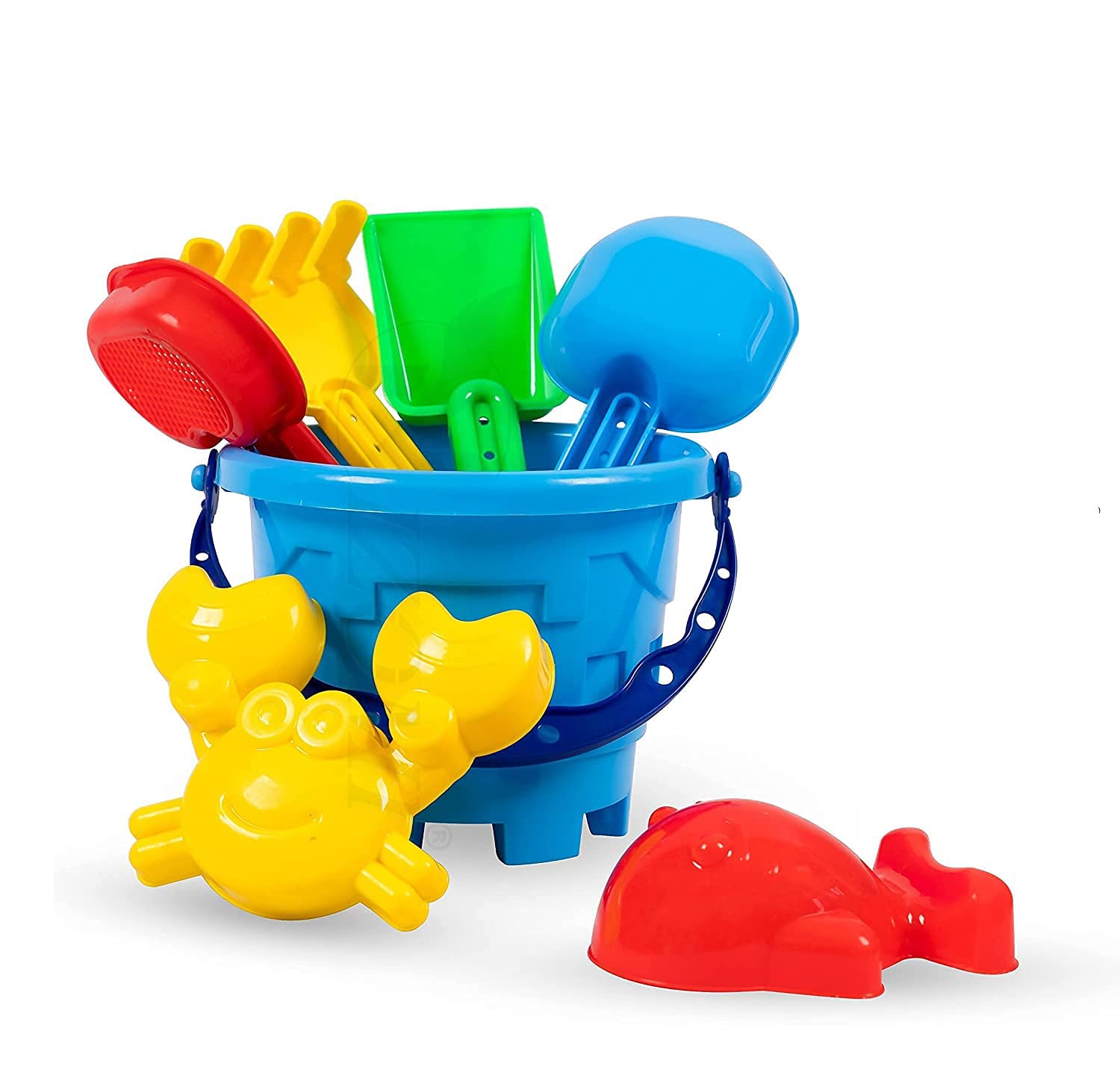 Dorytoy Kids Beach Bucket Set with Tools – Colorful Sand Play Toy Set for Boys & Girls, Outdoor & Indoor Fun, Durable Plastic, Age 3+