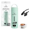 Goodscity Portable Electric Kettle | Portable Electric Kettle 500ml for Travel | 300W Fast Heating Water Bottle with Auto Shut Off | Leakproof | Green | 1 Year Warranty