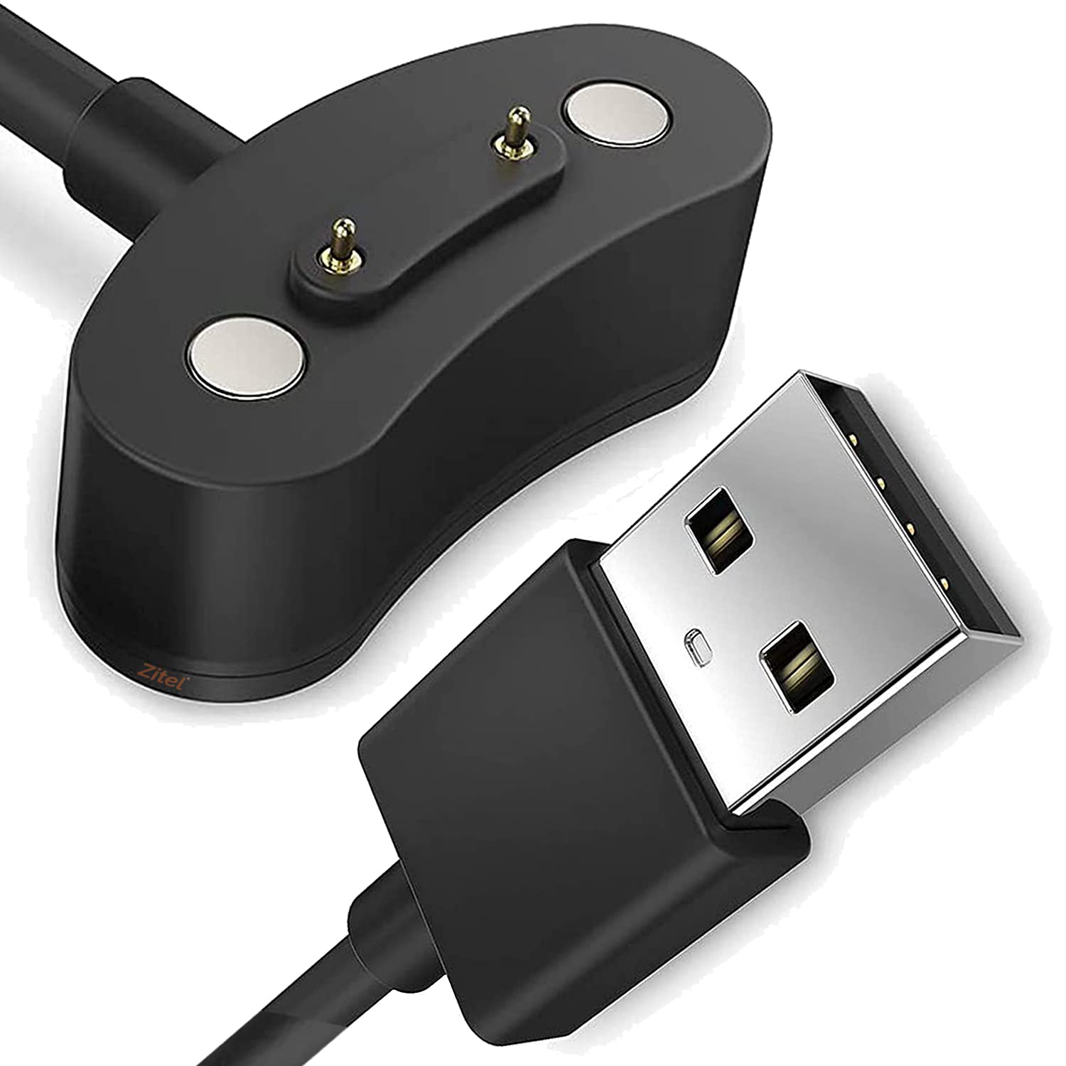 Zitel Charger Compatible with Ticwatch Pro 3, Pro 3 LTE, Pro X, E3 Smart Watch – Magnetic USB Charging Cable, 100cm – Black