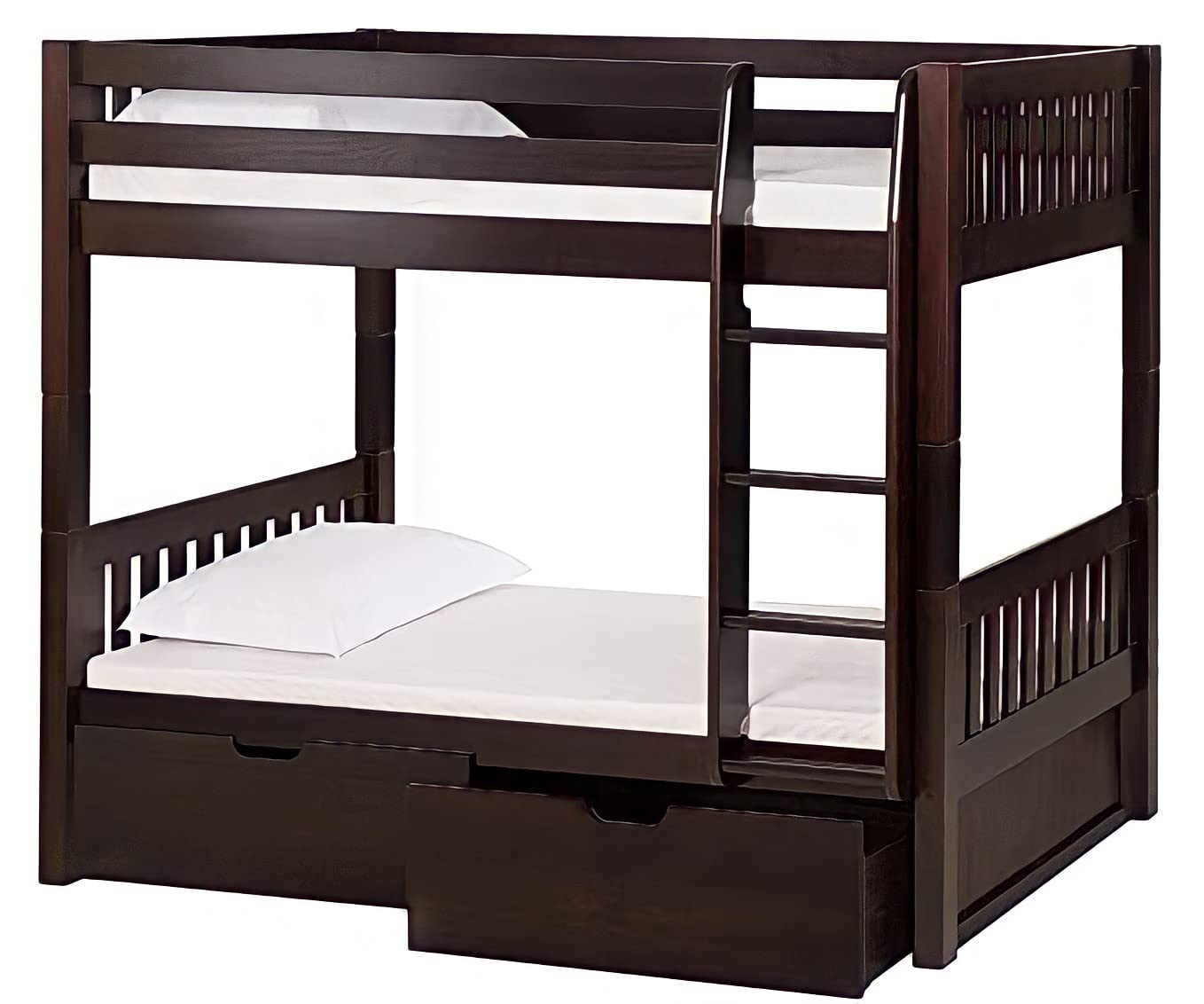 Sheesham Wood Bunk Bed Double Decker Bed Wooden Trundle Bed for Bedroom Home and Hostel (Walnut Finish)