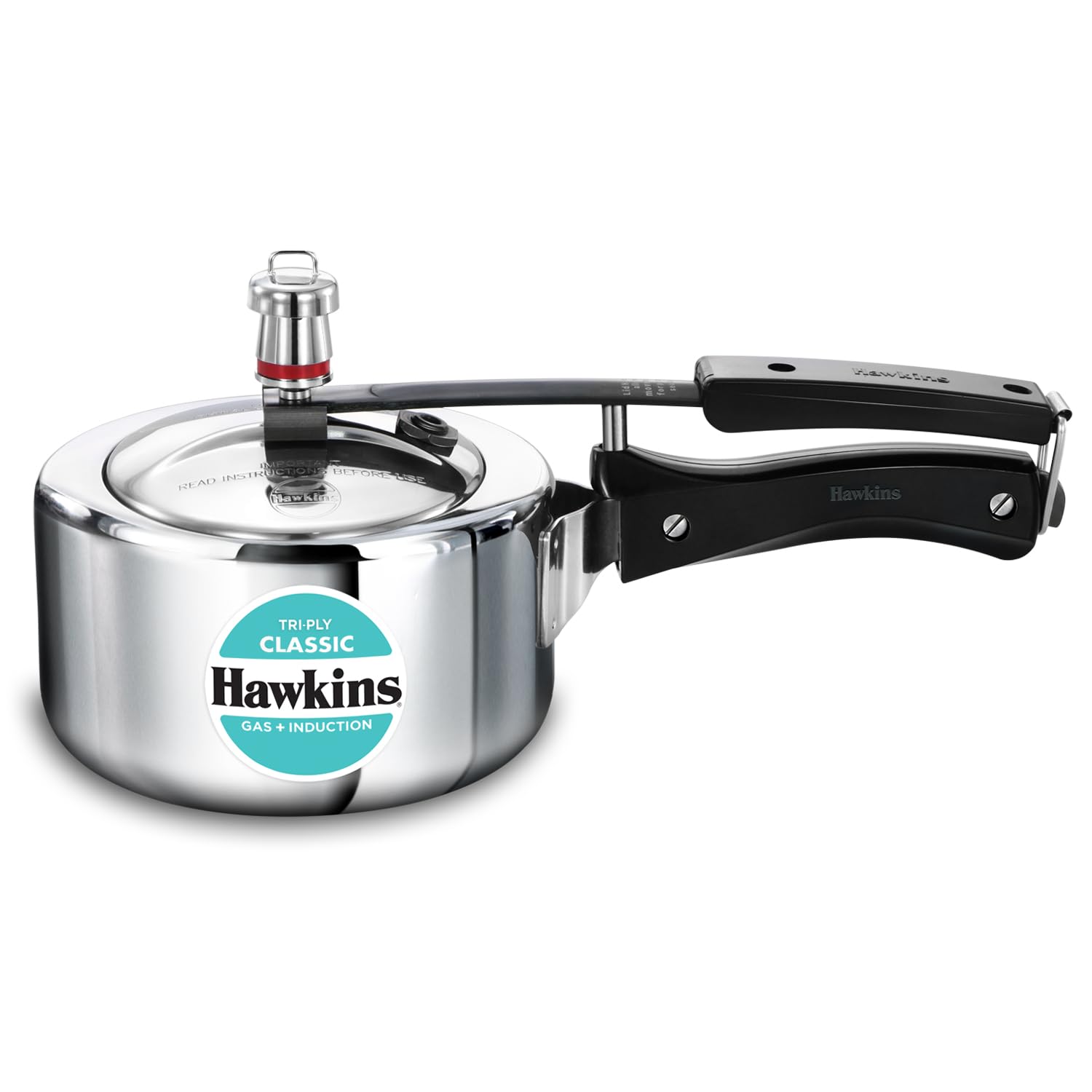 Hawkins Classic 1.5 Litre Triply Stainless Steel Pressure Cooker | Straight Body | Induction & Gas Compatible | Ideal for 1–2 persons | ISI Certified | Guaranteed for 5 year | Silver (SSTCL15)