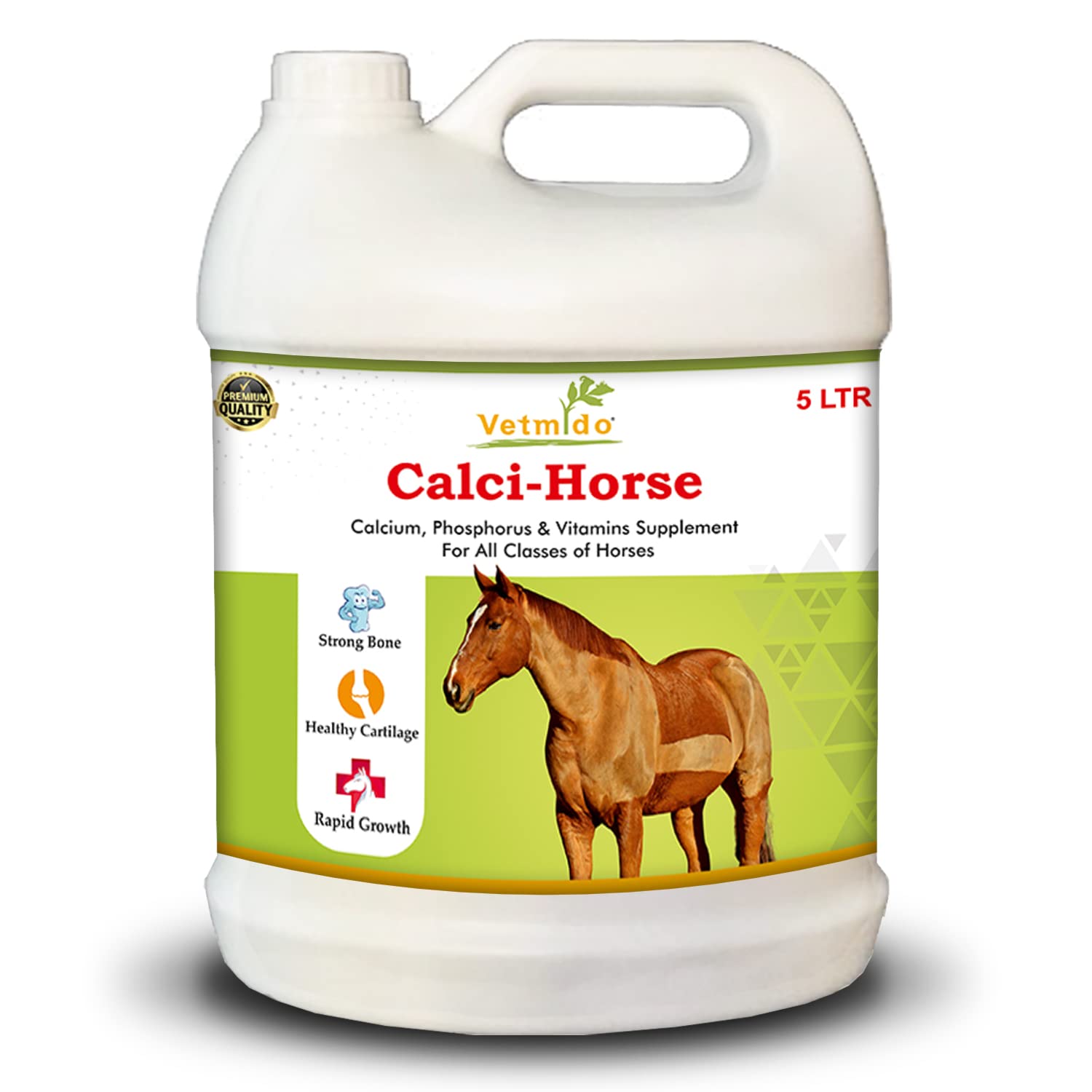Calci-Horse – Calcium, Phosphorus & Vitamins Supplement for All Classes of Horses – 5 LTR