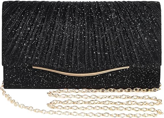 Lyrovo Clutch Purse for Women Formal Dressy Evening Clutches Handbags Crossbody Bag for Wedding Cocktail Prom Elegance Charm