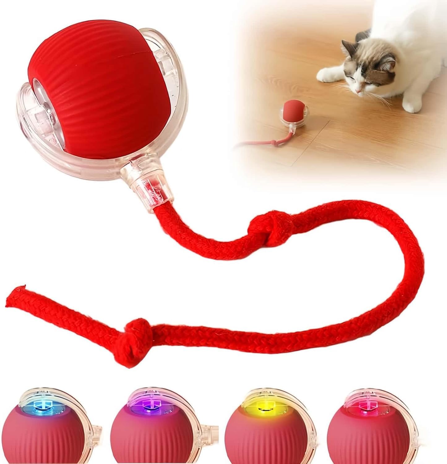 Zephorus Interactive Cat Toys Ball – Smart Rolling LED Ball, Automatic & USB Rechargeable Motion Activate for Indoor Kitten Puppy Dog cat- Pet Exercise, IQ Training, Fun & Engaging Pet Toy