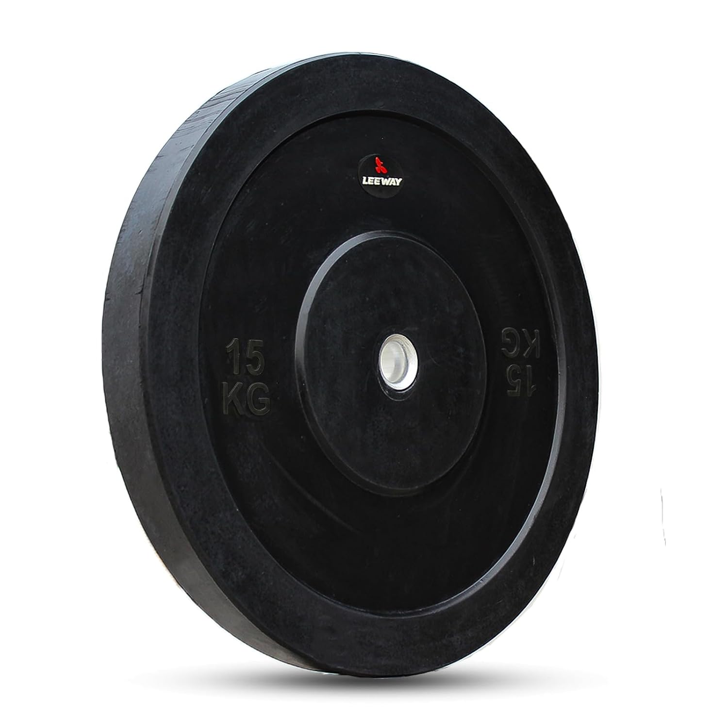 LEEWAY Rubber Weight Plate Set (15kg x 2) | 31mm Standard Rod Compatible Spare Gym Weights Plates| Rubber Coated Plates for Home Gym Workout & Barbell Training | Black (15kg Pair)