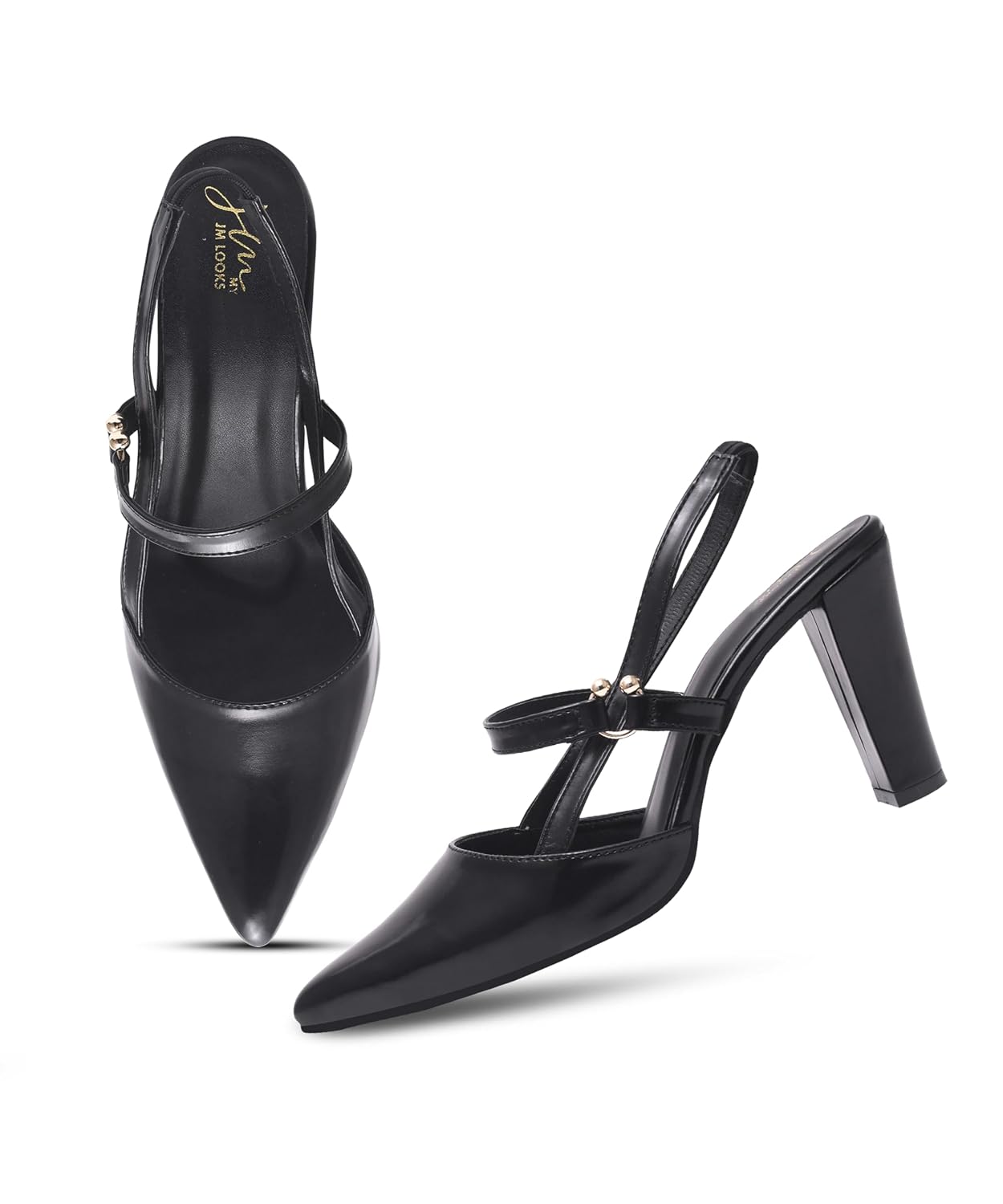 JM LOOKS Slingback Pumps Elegant Dressy Heels for Women Closed Toe Pointy High Heels Wedding Bride Prom Party Evening Shoes