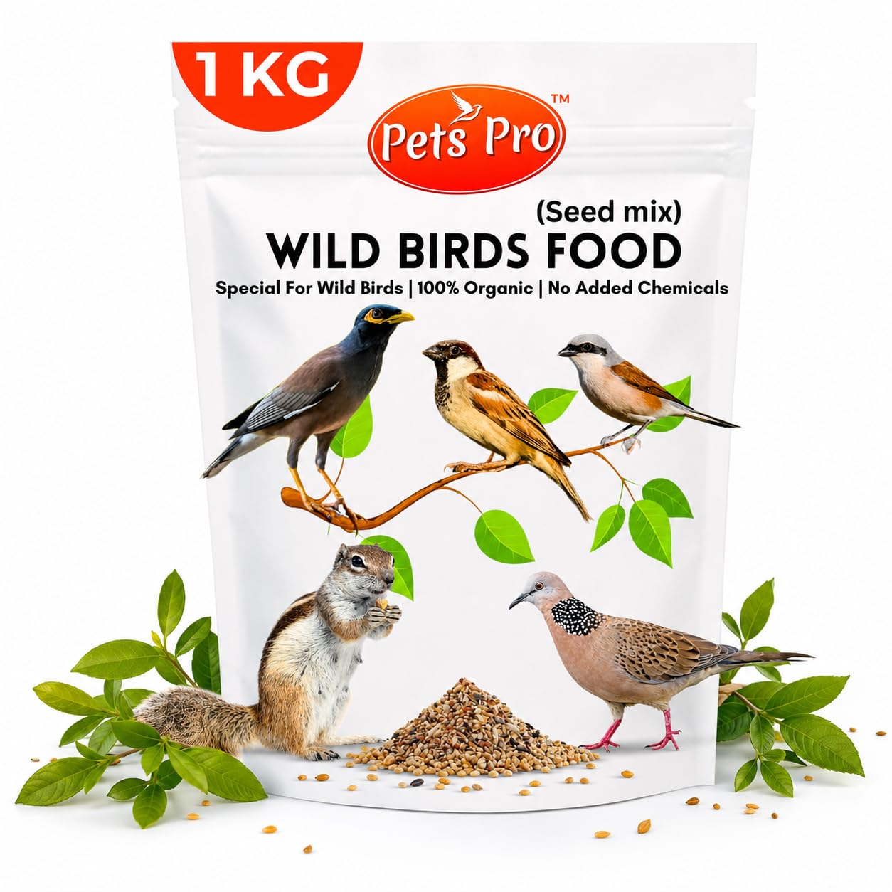 Wild Bird Food 1KG for Outdoor Birds Like Sparrow, Maina, Parakeet, Finch & Pigeons | Natural Protein-Rich Bird Feed for Feeders