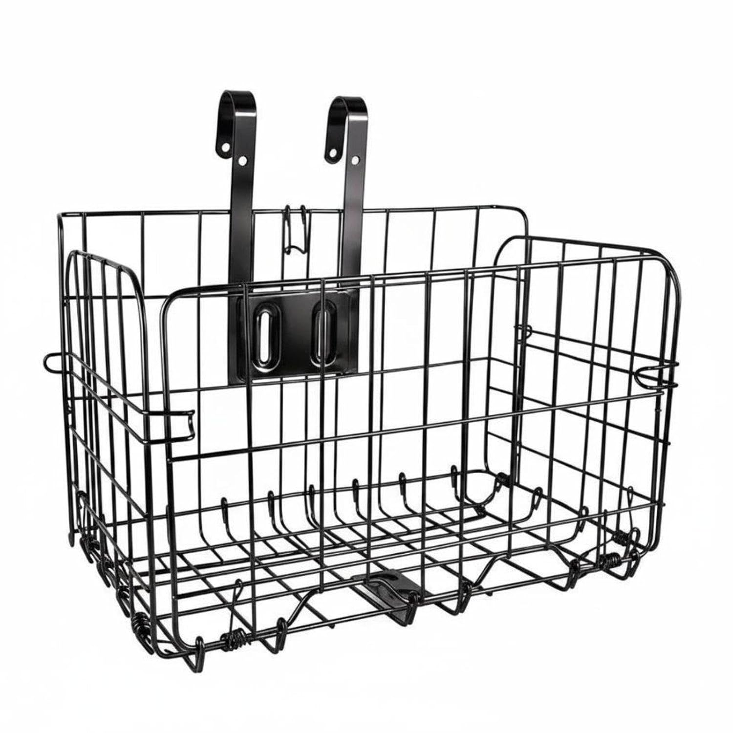 TRENDYNEST Foldable Bike Basket Large Capacity Foldable Front Bike Basket Versatile for Commuters, Grocery Shopping Black 20KG Load