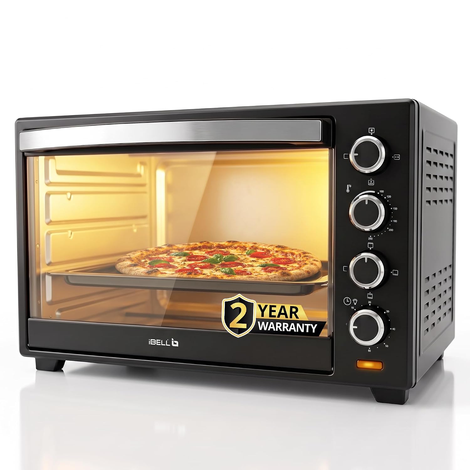 iBELL EO50LGDLX Otg 50 Litre,Convection Oven Toaster Griller With Motorized Rotisserie,Multiple heating modes,2000 Watt (Black),2000 Watts,50 Liter