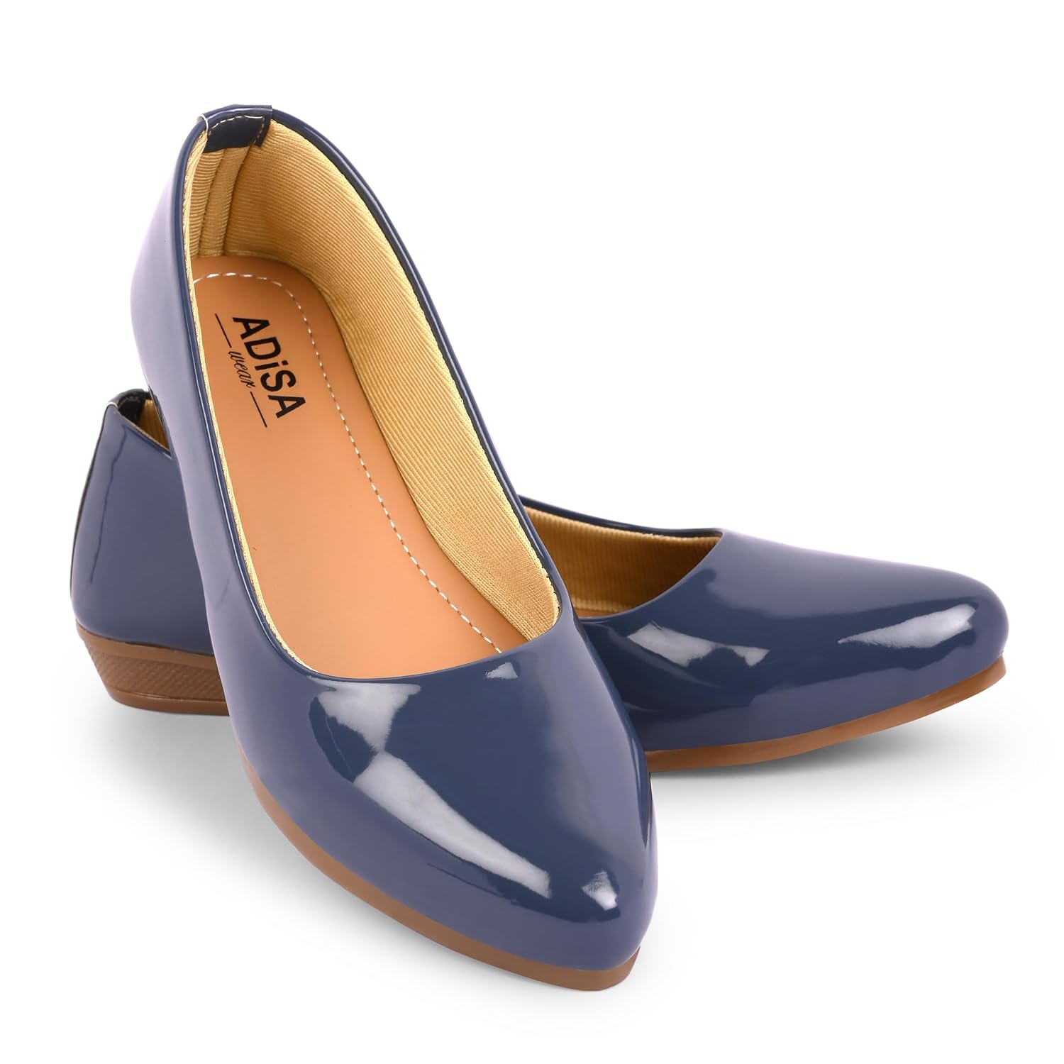 ADISA WEAR Women’s Comfortable Glossy Slip-On Ballet Flats – Soft Bellies Shoes for Girls & Ladies – Casual Flat Mules Footwear