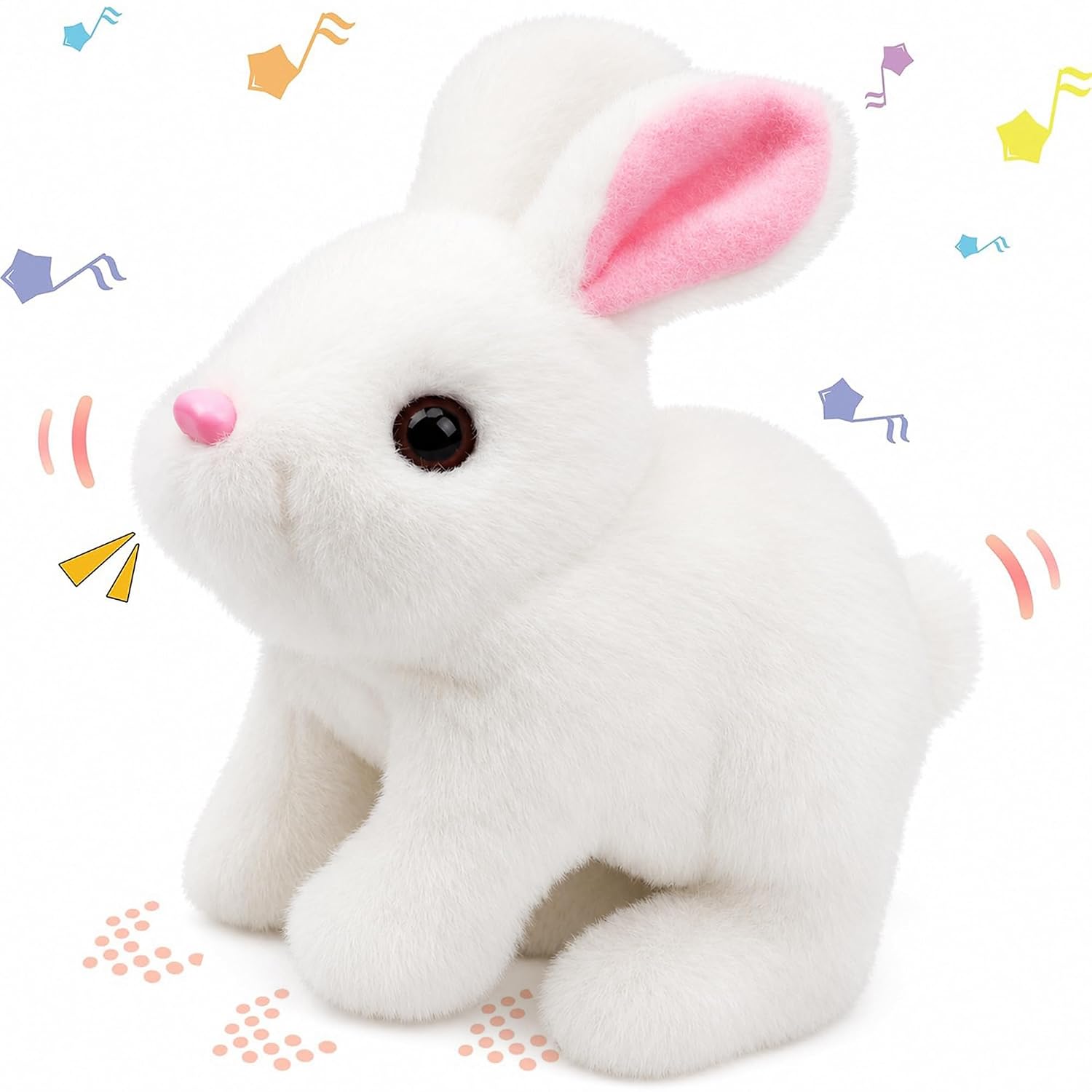 Kidology Electronic Bunny Toy for Kids | Hopping & Jumping Rabbit with Moving Ears, Nose & Tail | Soft Plush Animal Toy | Interactive Walking Toy | Gift for Boys & Girls