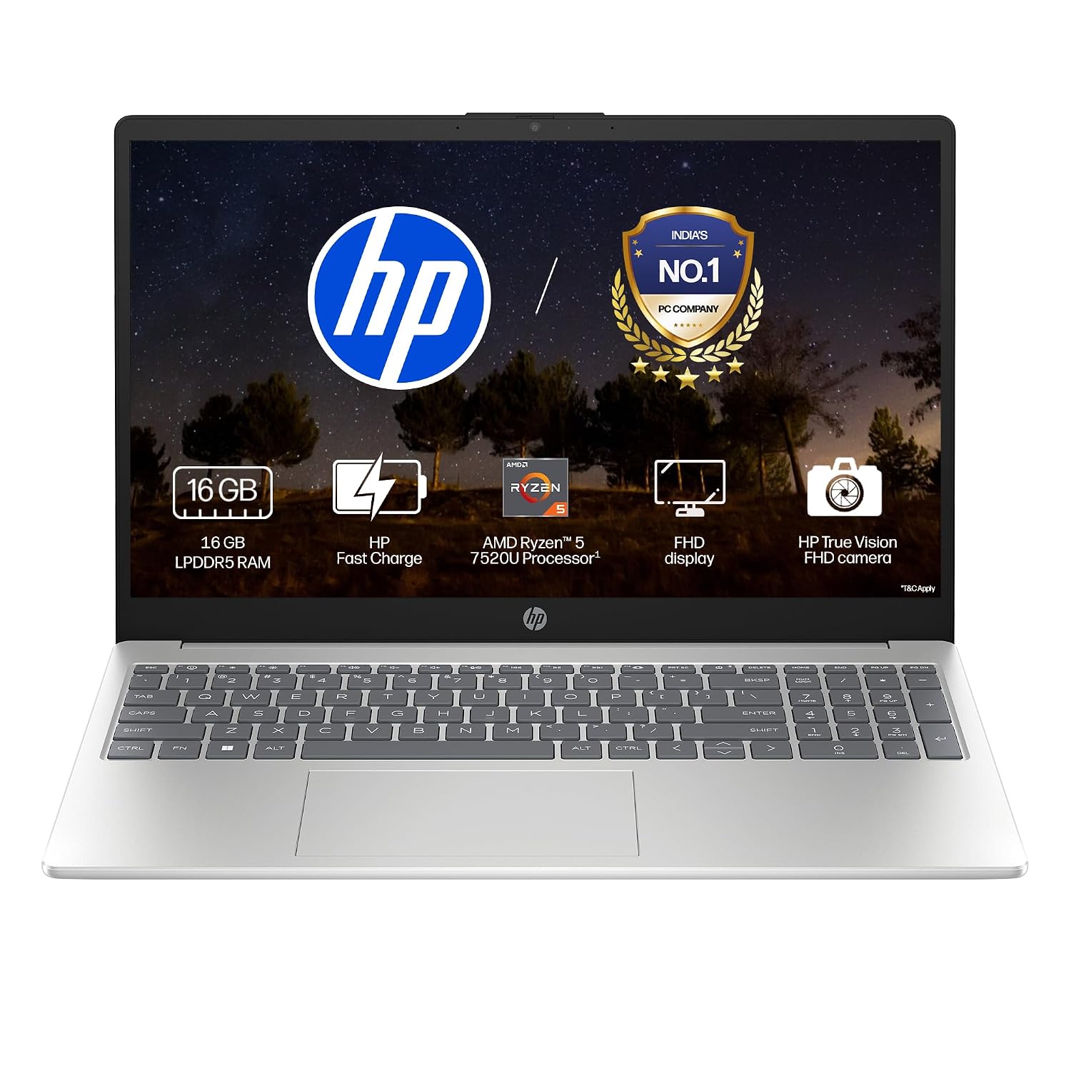 HP 15, AMD Ryzen 5 7520U (16GB DDR4, 512GB SSD) FHD, Anti-Glare, Micro-Edge, 15.6”/39.6cm, Win11, M365 Basic(1yr), Offic24, Silver,1.59kg, fc0806AU/690AU, FHD Camera w/Privacy Shutter, Backlit Laptop